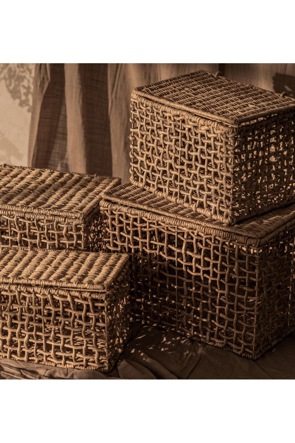 Rectangular Modern Weave Basket Set (4) | dBodhi Rinjani | OROA.com