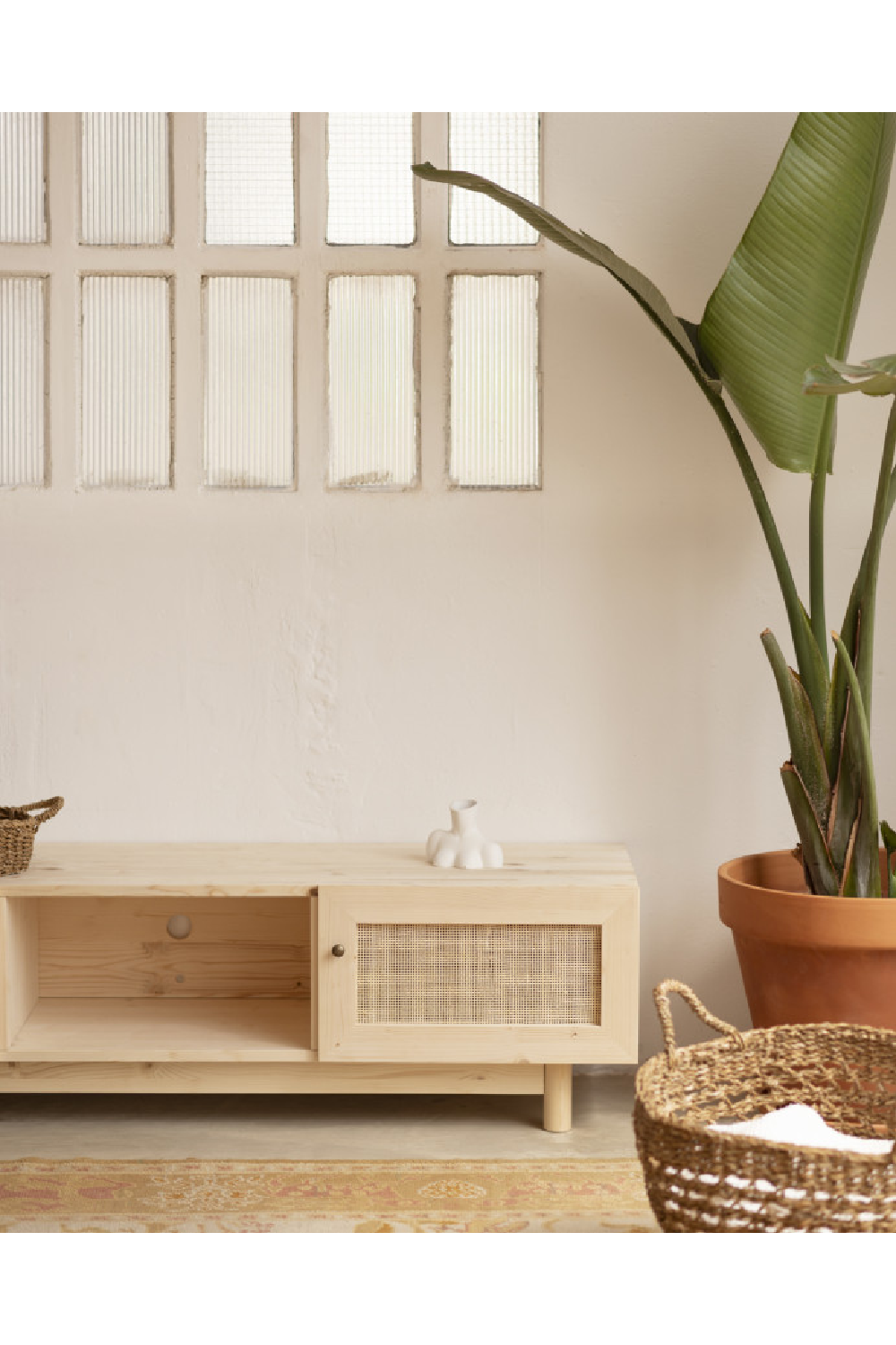 Rattan 2-Door Media Unit | Decowood Frida | Oroa.com