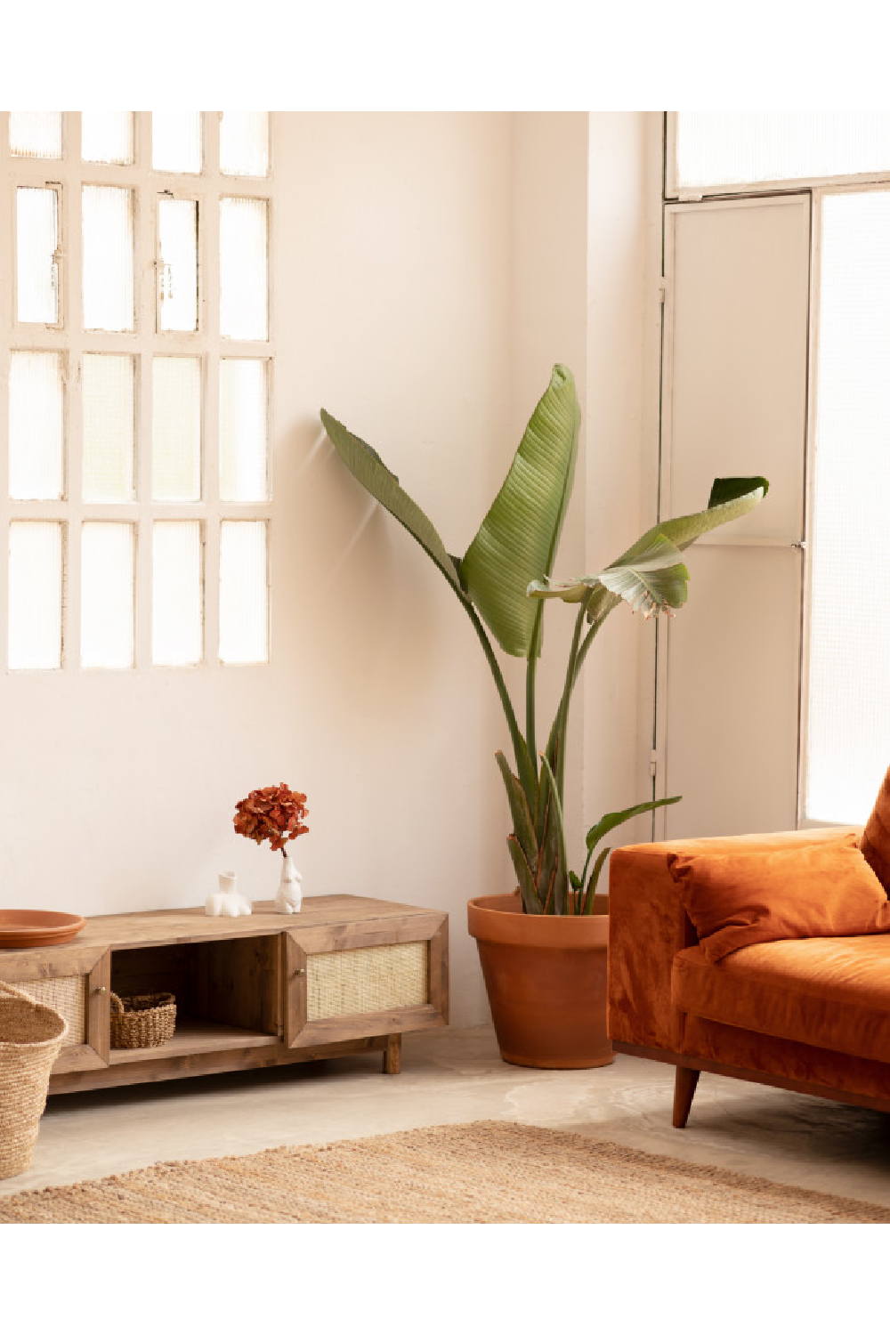 Rattan 2-Door Media Unit | Decowood Frida | Oroa.com