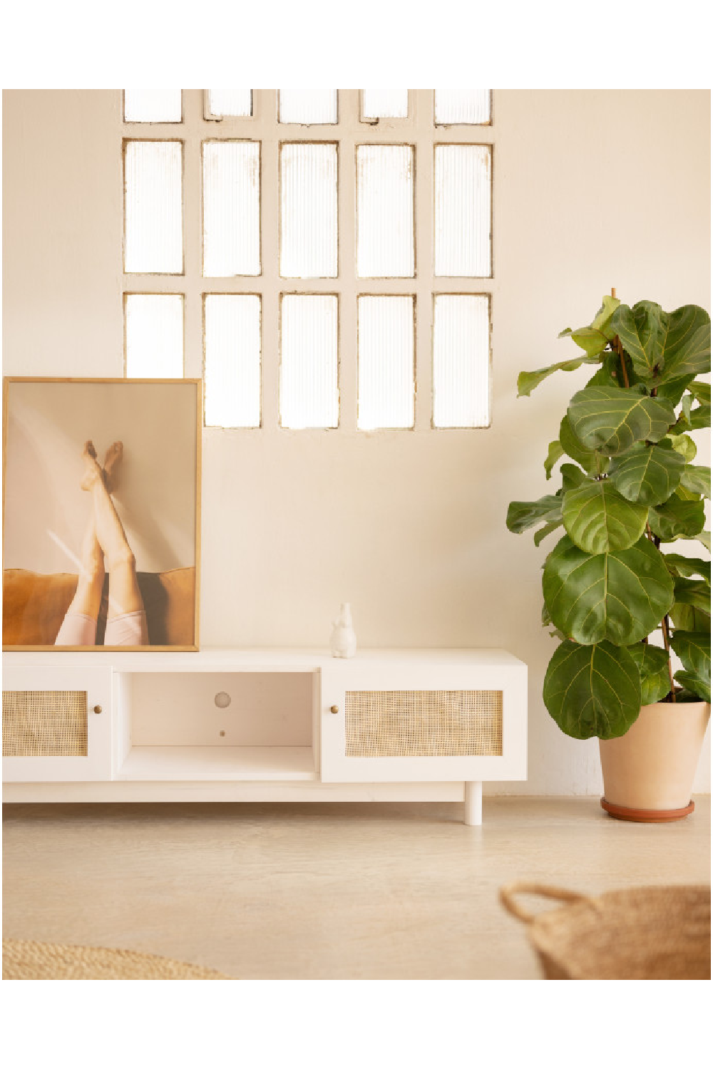 Rattan 2-Door Media Unit | Decowood Frida | Oroa.com