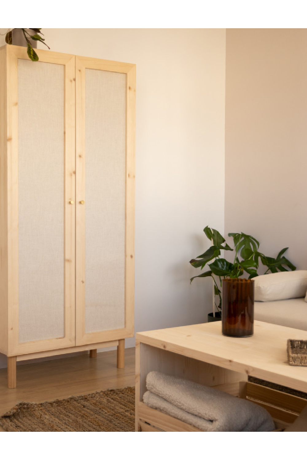 Fabric 2-Door Cabinet | Decowood Linen | Oroa.com