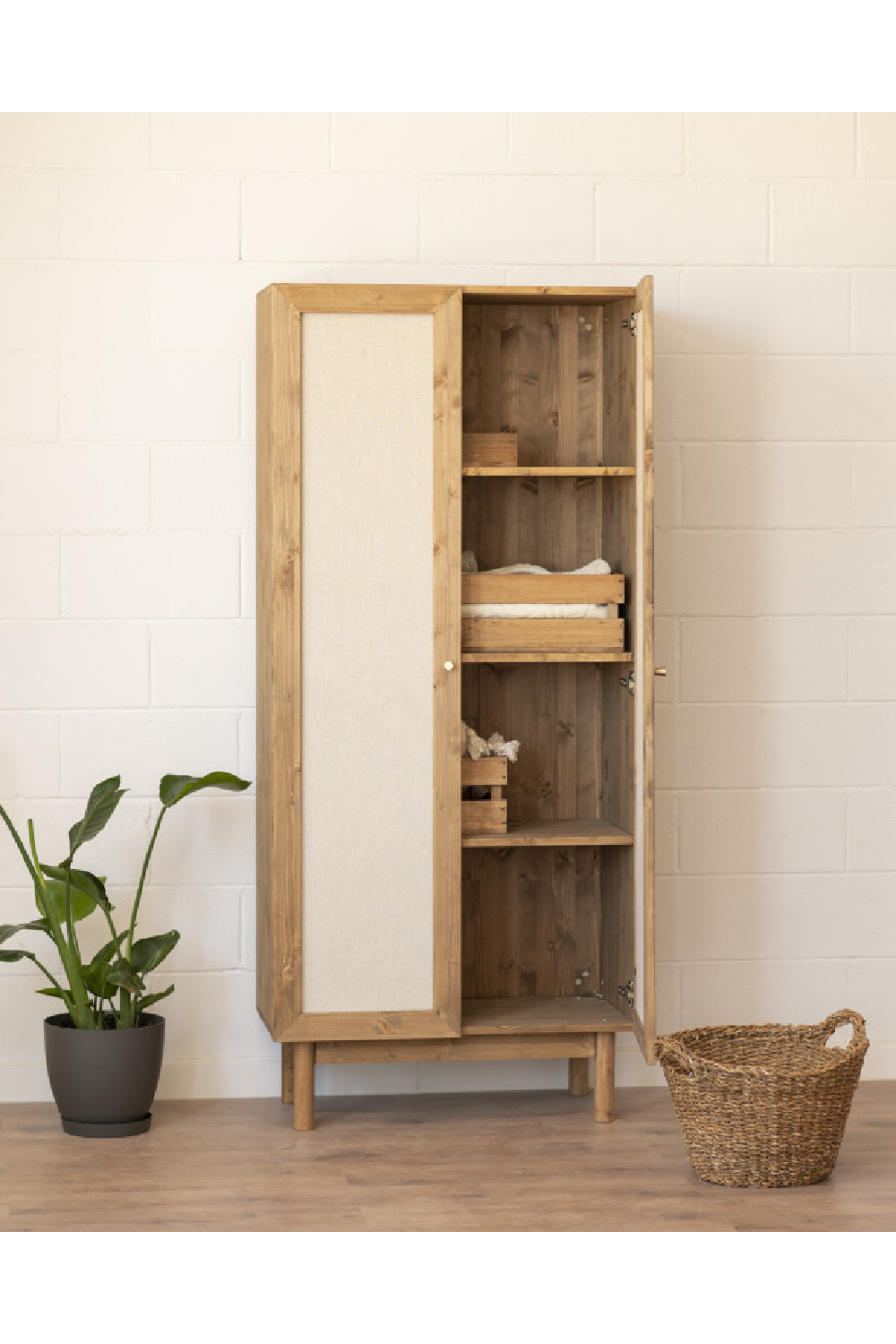 Fabric 2-Door Cabinet | Decowood Linen | Oroa.com