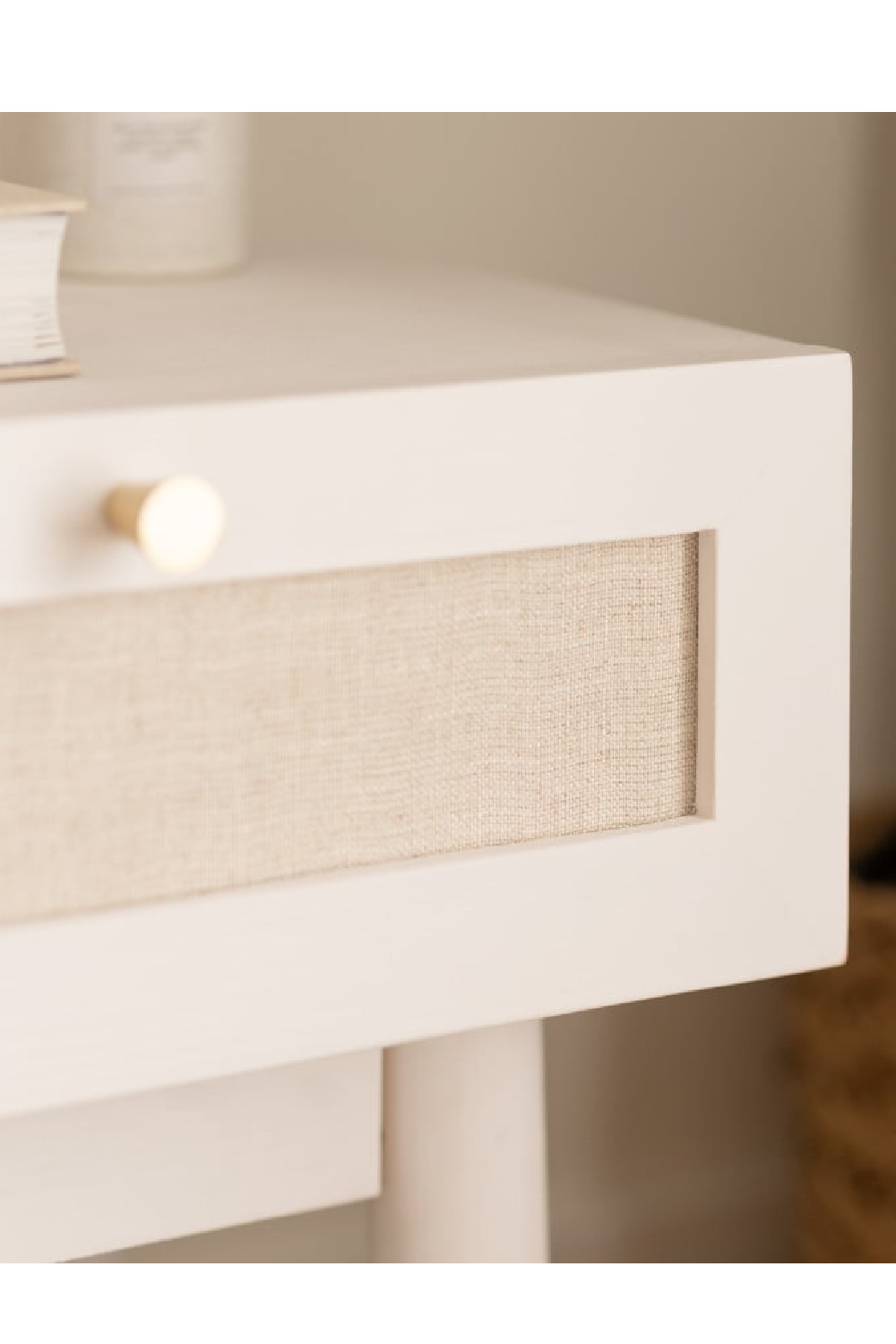 Fabric 1-Drawer Bedside Table | Decawood Linen | Oroa.com