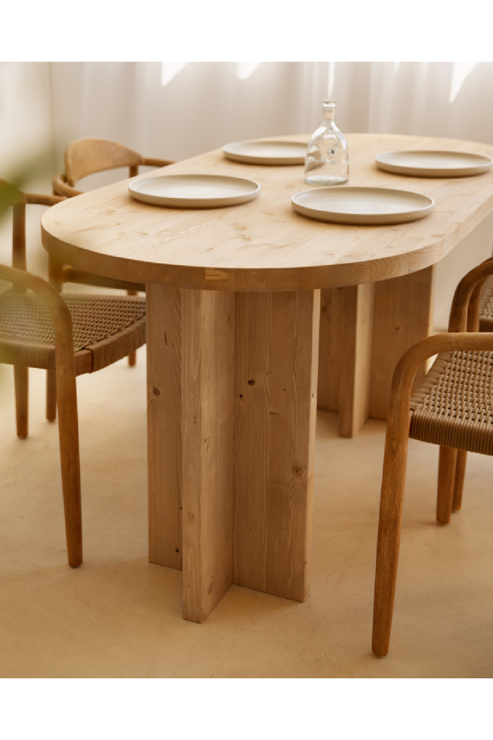 Oval Solid Wood Dining Table | Decowood Tokyo | Oroa.com