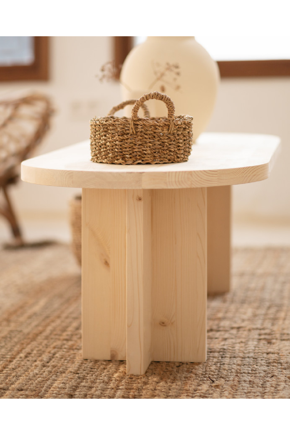 Japandi Oval Coffee Table | Decowood Tokyo | Oroa.com