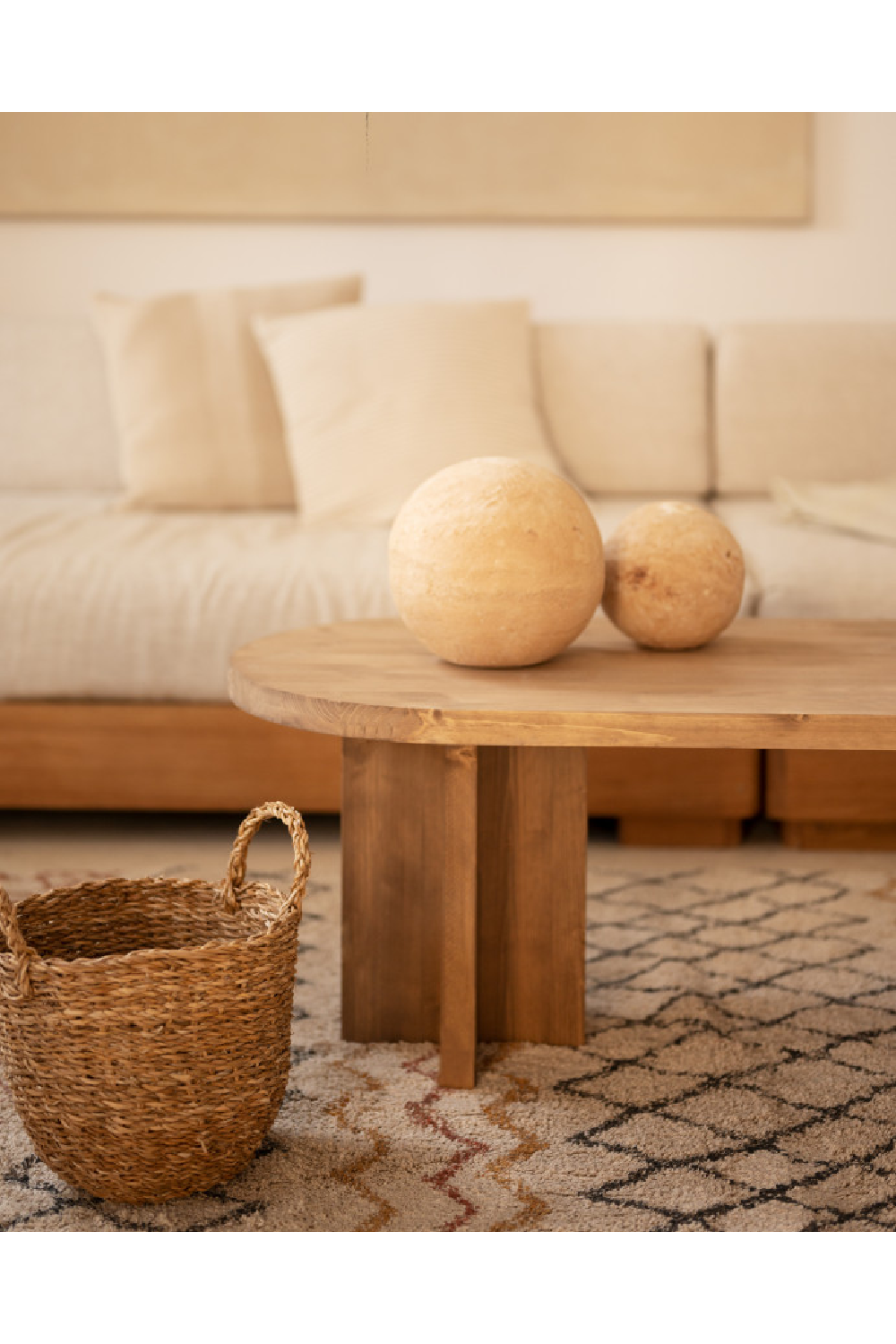 Japandi Oval Coffee Table | Decowood Tokyo | Oroa.com