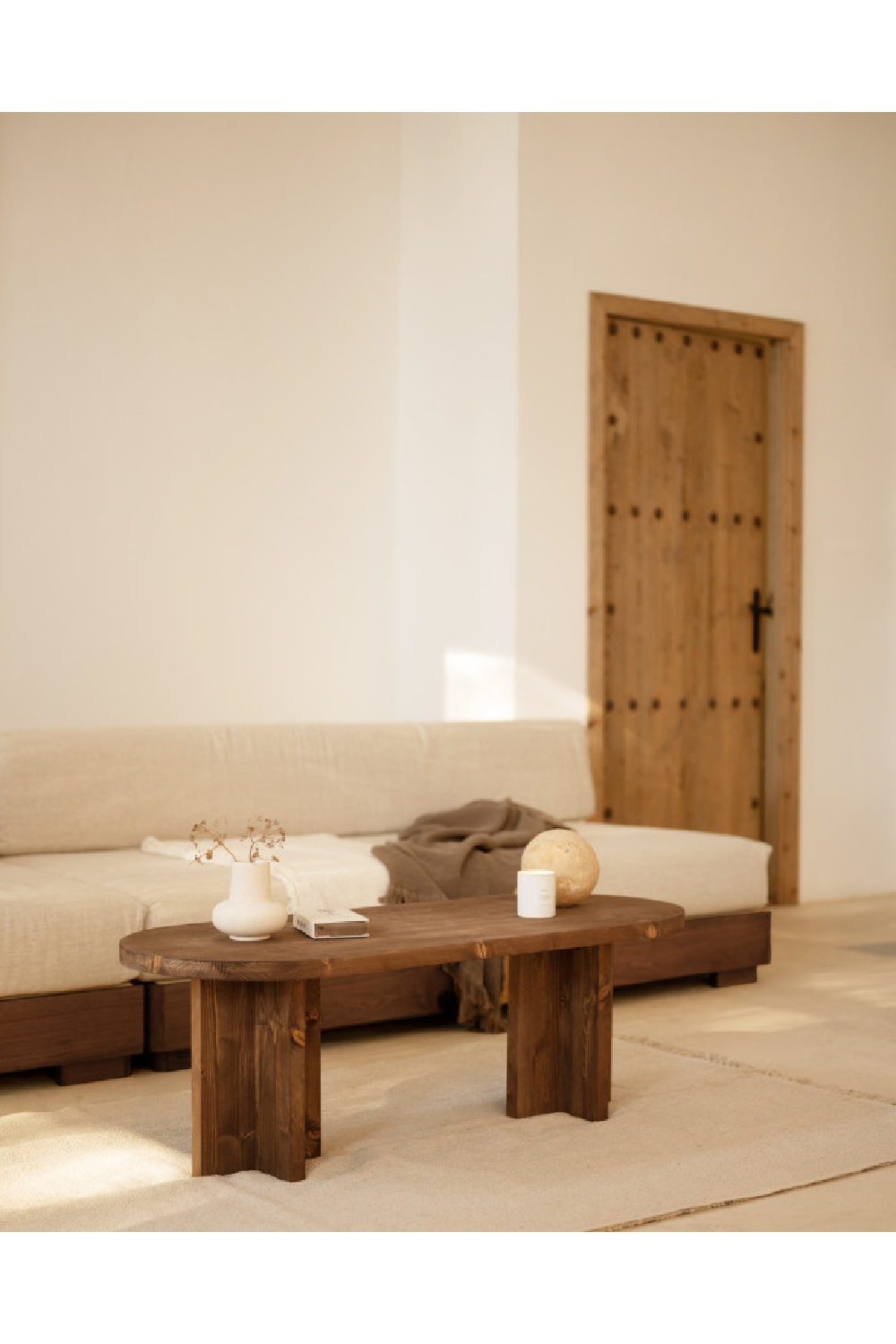 Japandi Oval Coffee Table | Decowood Tokyo | Oroa.com