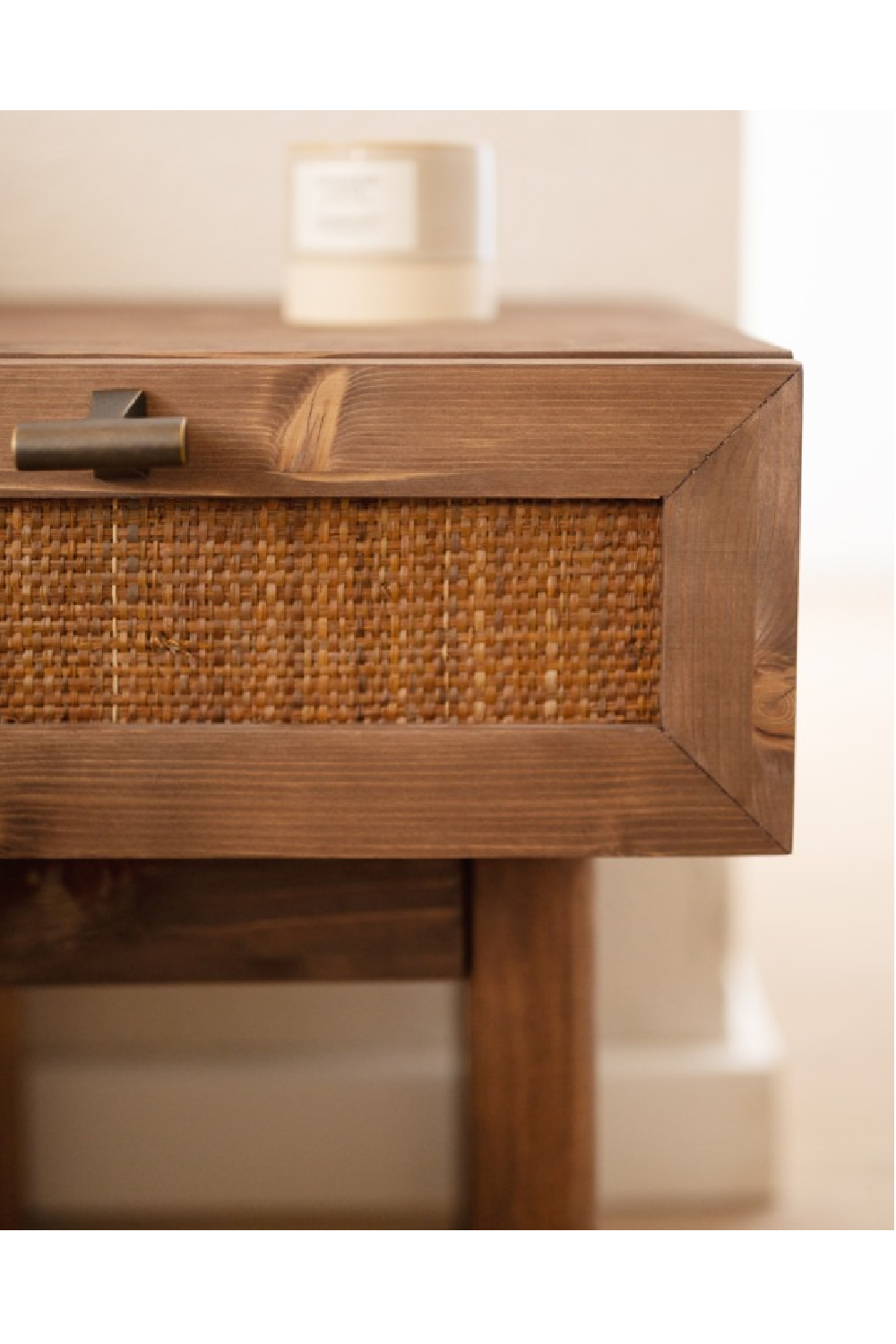 Wooden 1-Drawer Bedside Table | Decowood Olivia | Oroa.com