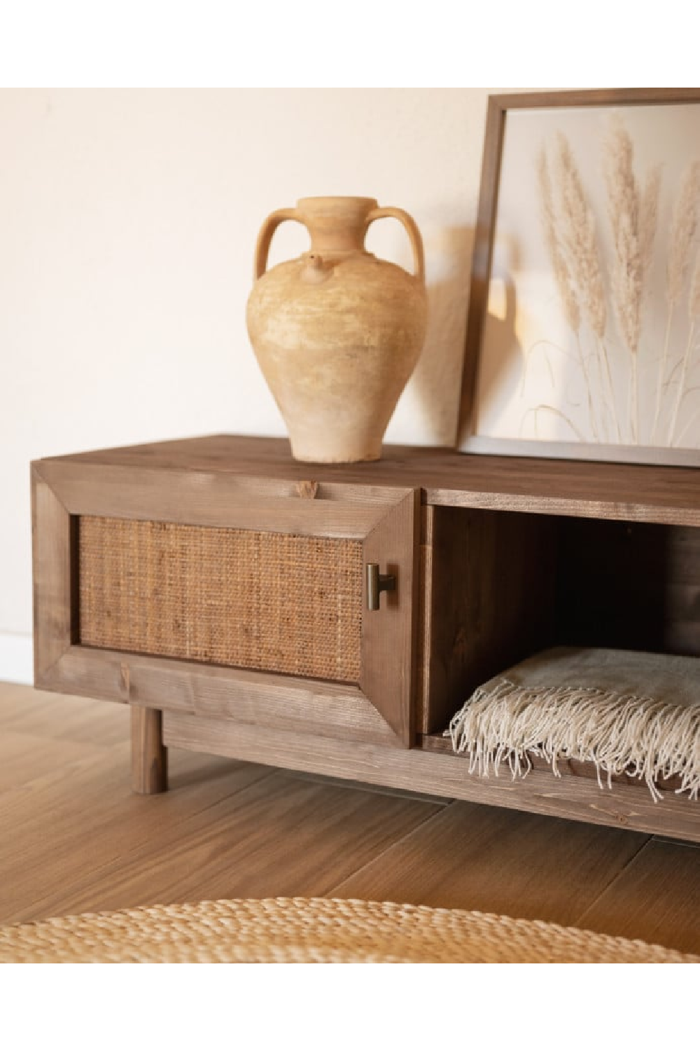 Solid Wood 2-Door TV Cabinet | Decowood Olivia | Oroa.com