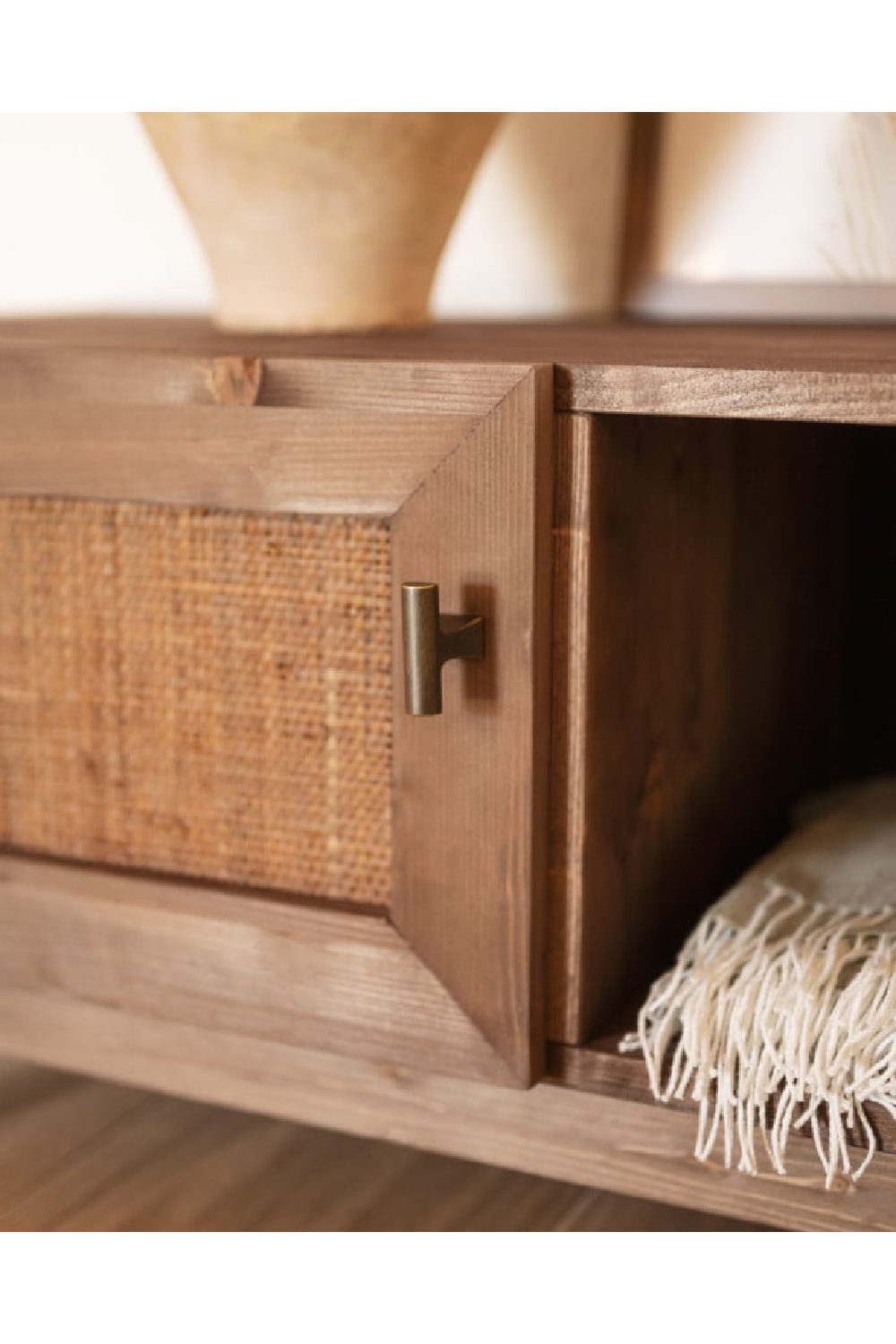 Solid Wood 2-Door TV Cabinet | Decowood Olivia | Oroa.com