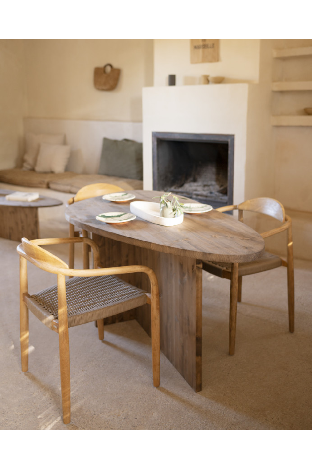 Organic-Shaped Wooden Dining Table | Decowood Mur | Oroa.com