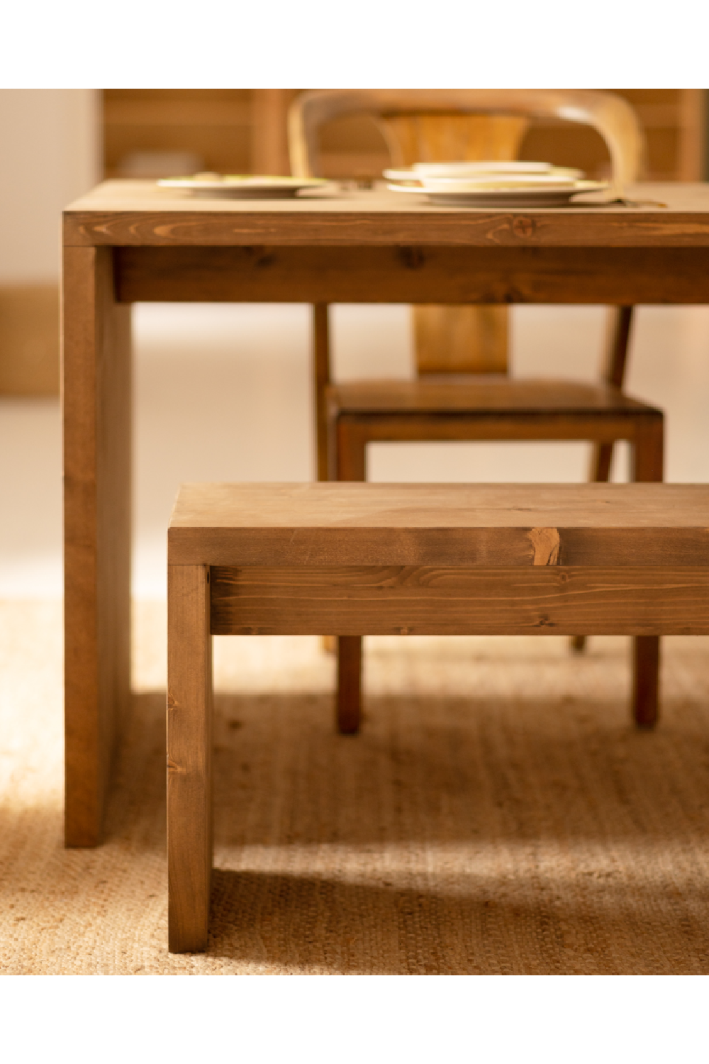 Angular Solid Wood Bench | Decowood Telva | OROA.com