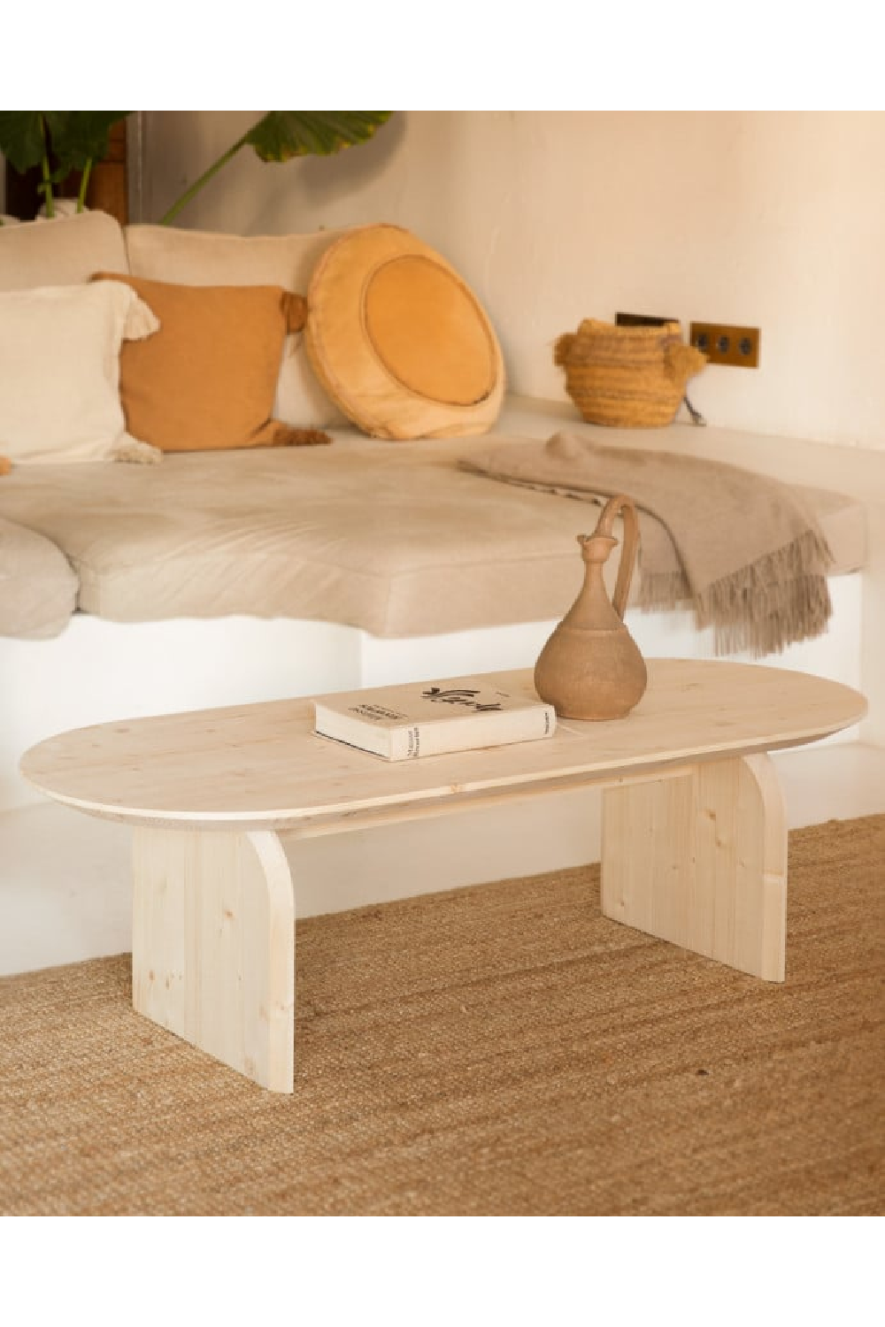 Wooden Oval Coffee Table | Decowood Bloom | Oroa.com