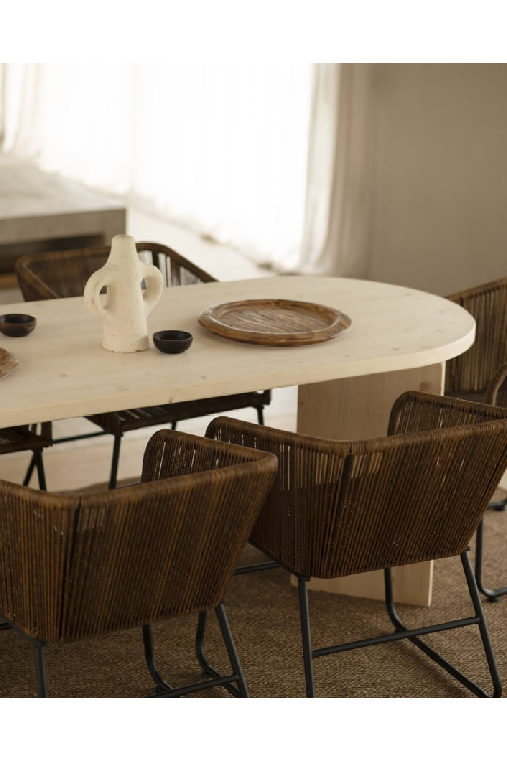 Oval Wood Dining Table | Decowood Osaka | Oroa.com