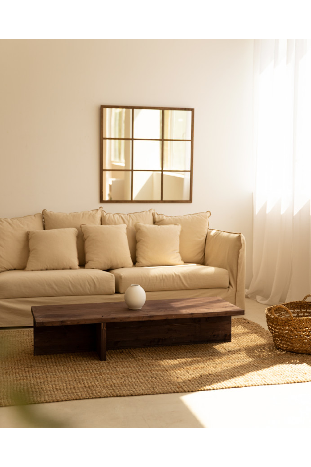 Varnished Wood Coffee Table | Decowood Sam | OROA.com