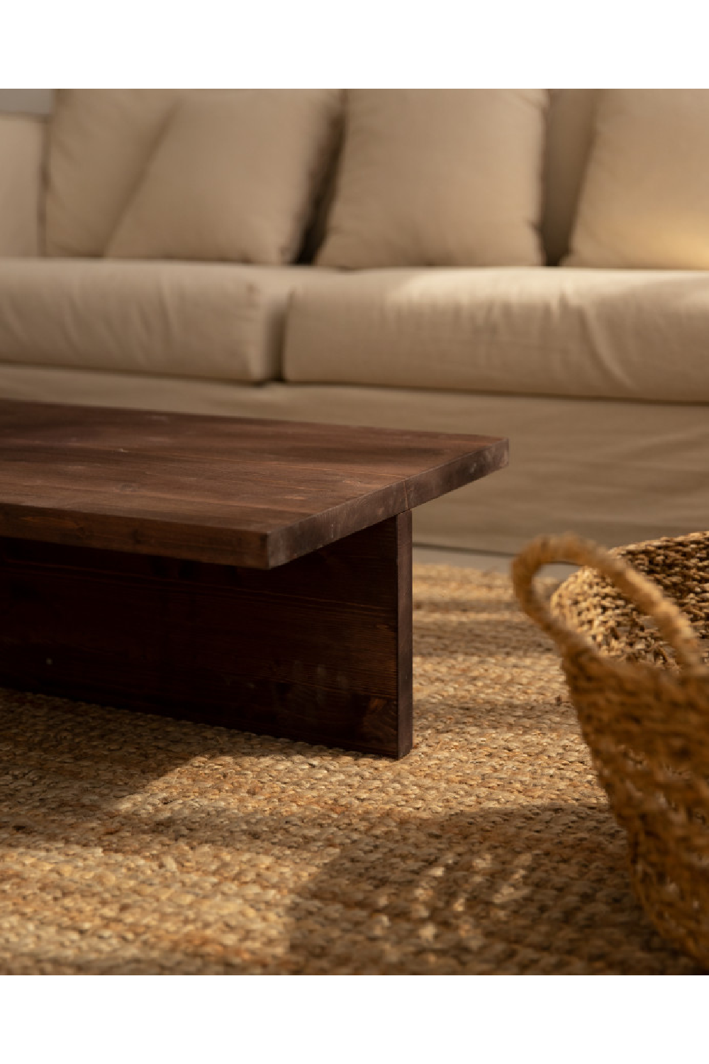 Varnished Wood Coffee Table | Decowood Sam | OROA.com