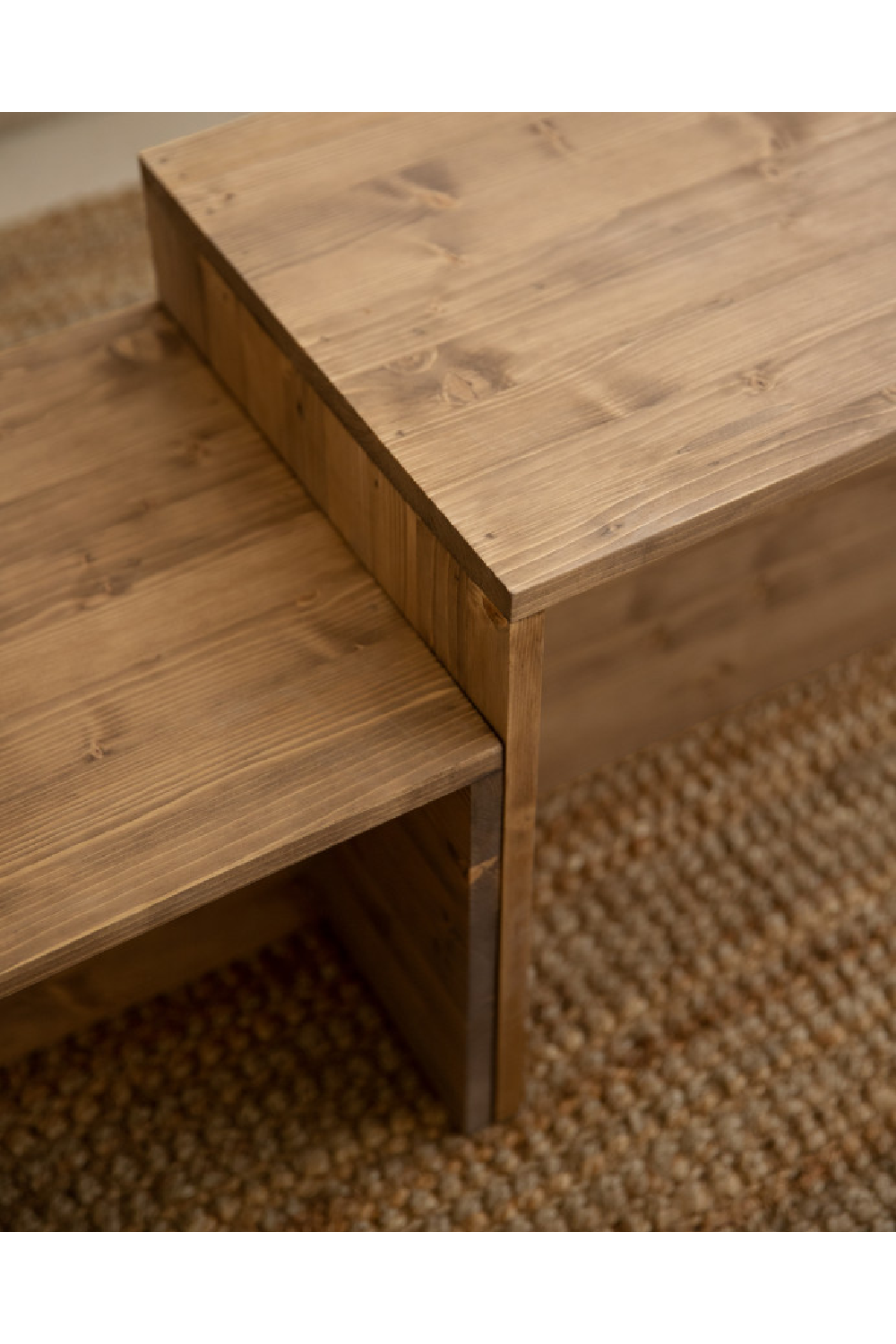 Cantilevered Solid Wood Coffee Tables (2) | Decowood Theo | Oroa.com