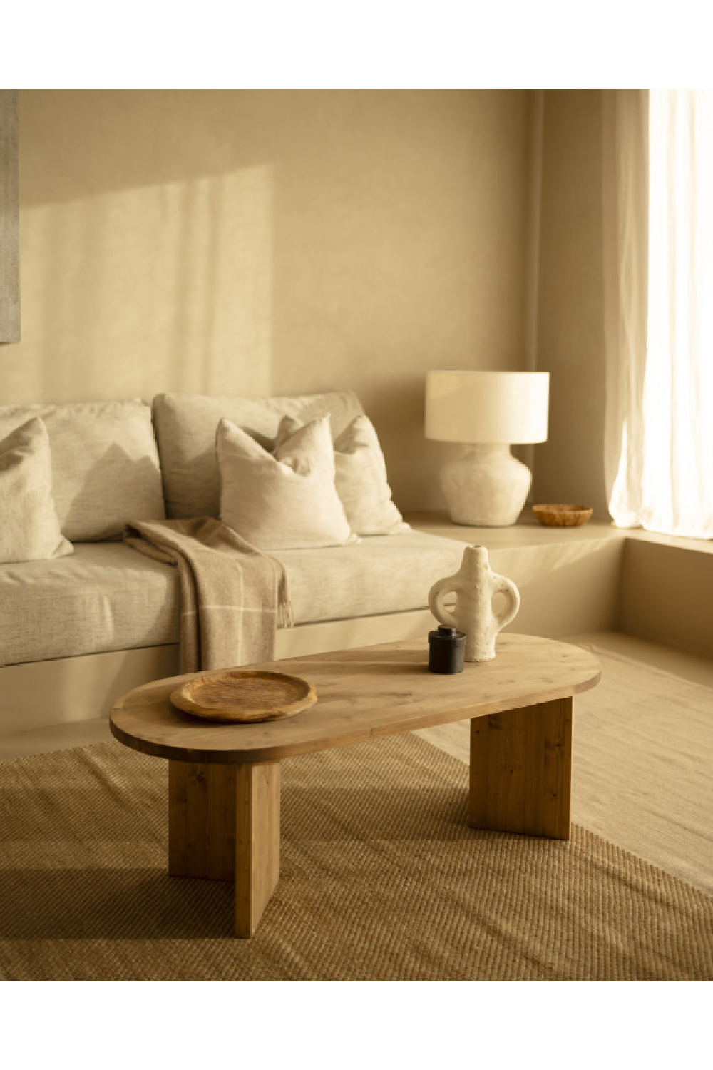 Oval Wood Coffee Table | Decowood Osaka | Oroa.com