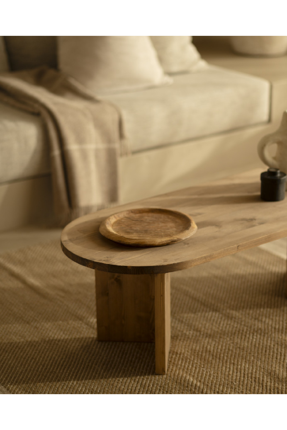Oval Wood Coffee Table | Decowood Osaka | Oroa.com