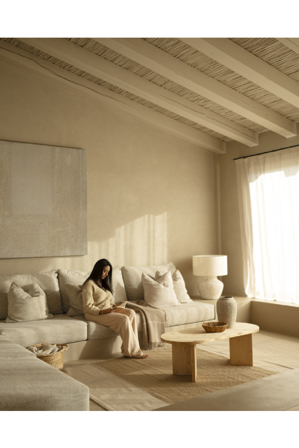 Oval Wood Coffee Table | Decowood Osaka | Oroa.com