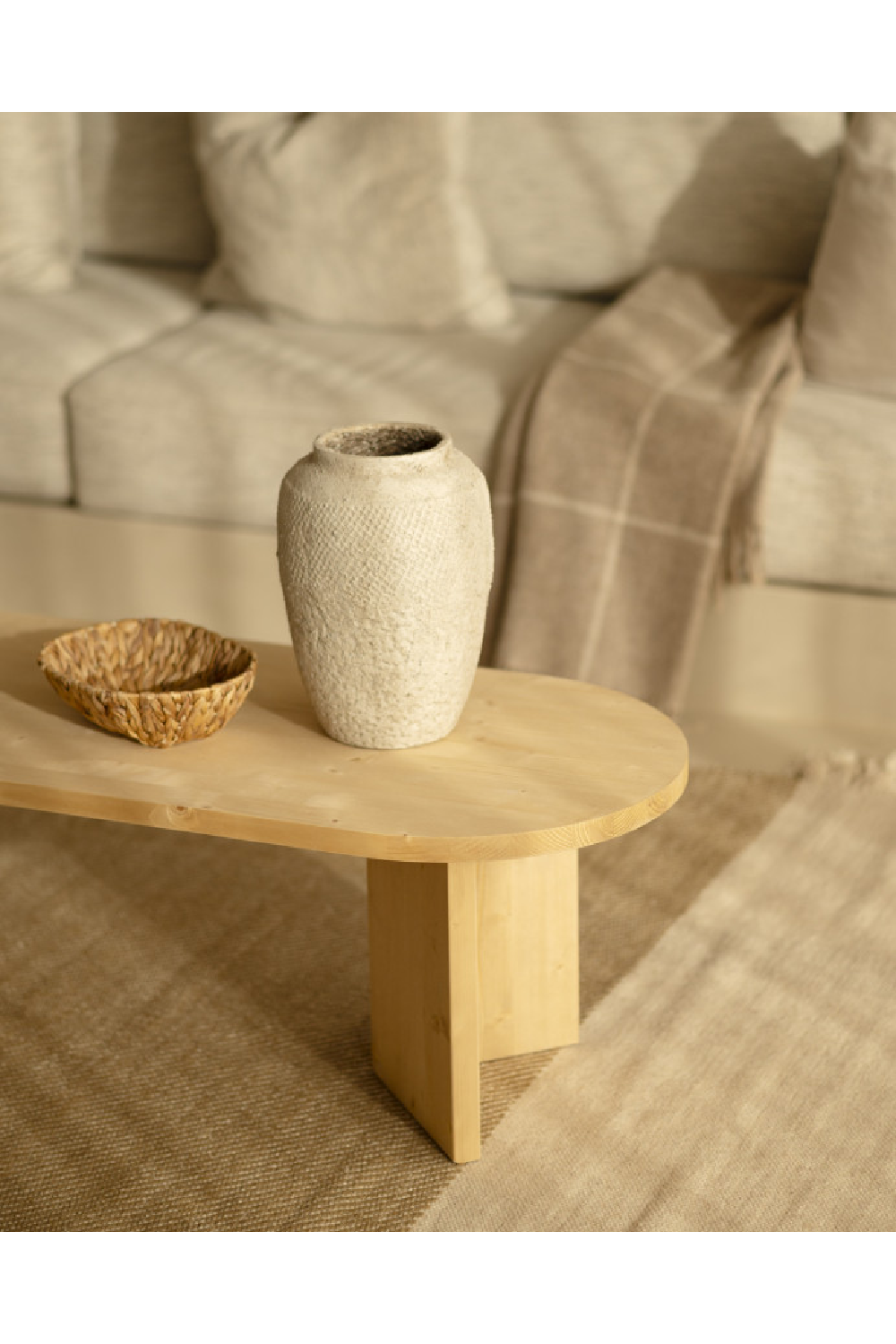 Oval Wood Coffee Table | Decowood Osaka | Oroa.com
