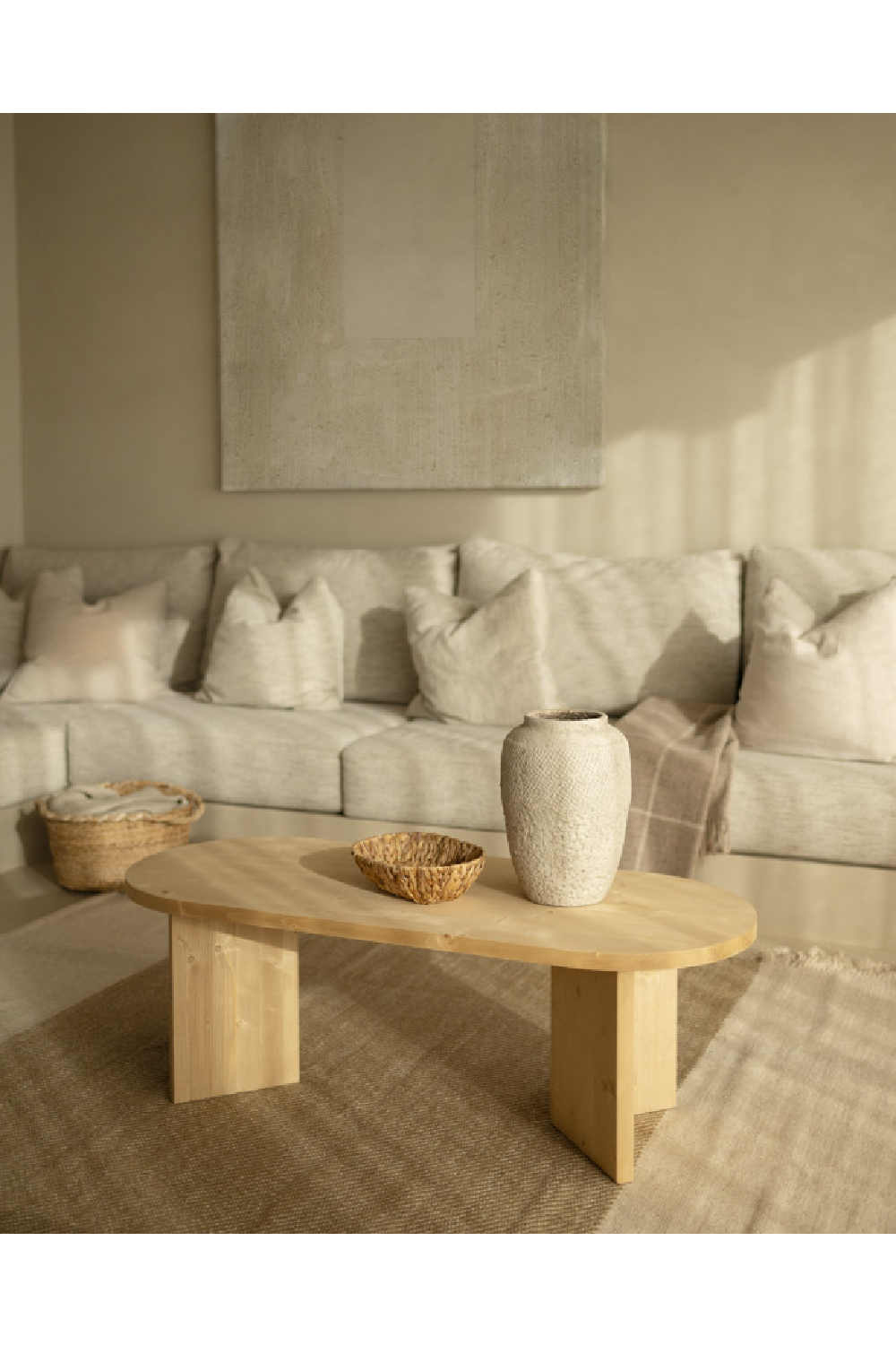 Oval Wood Coffee Table | Decowood Osaka | Oroa.com