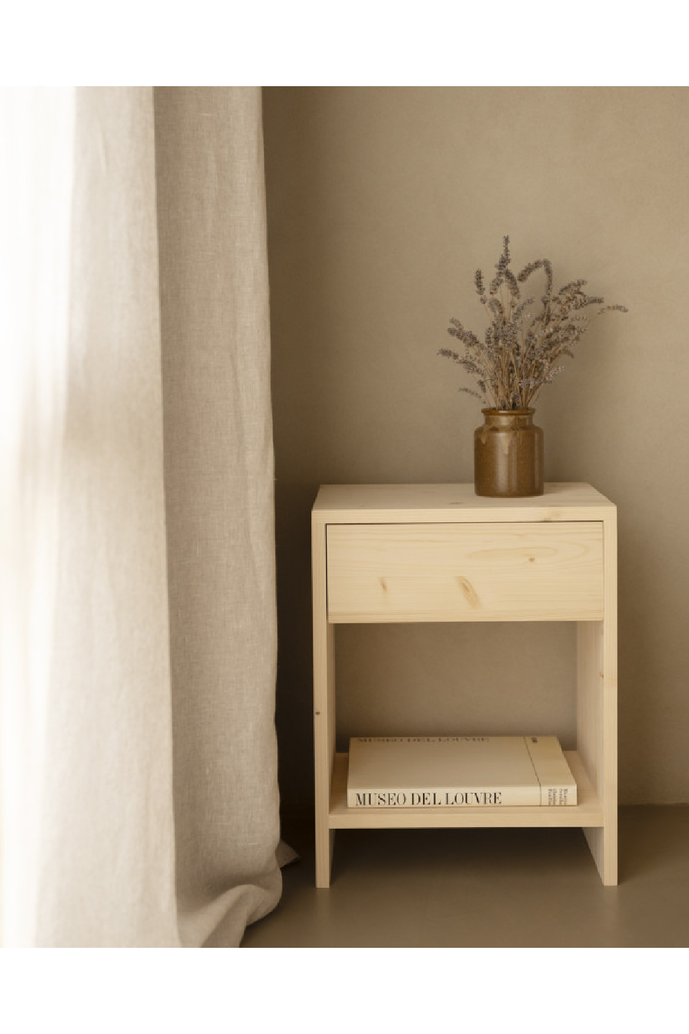 1-Drawer Wooden Bedside Table | Decowood Martina | Oroa.com