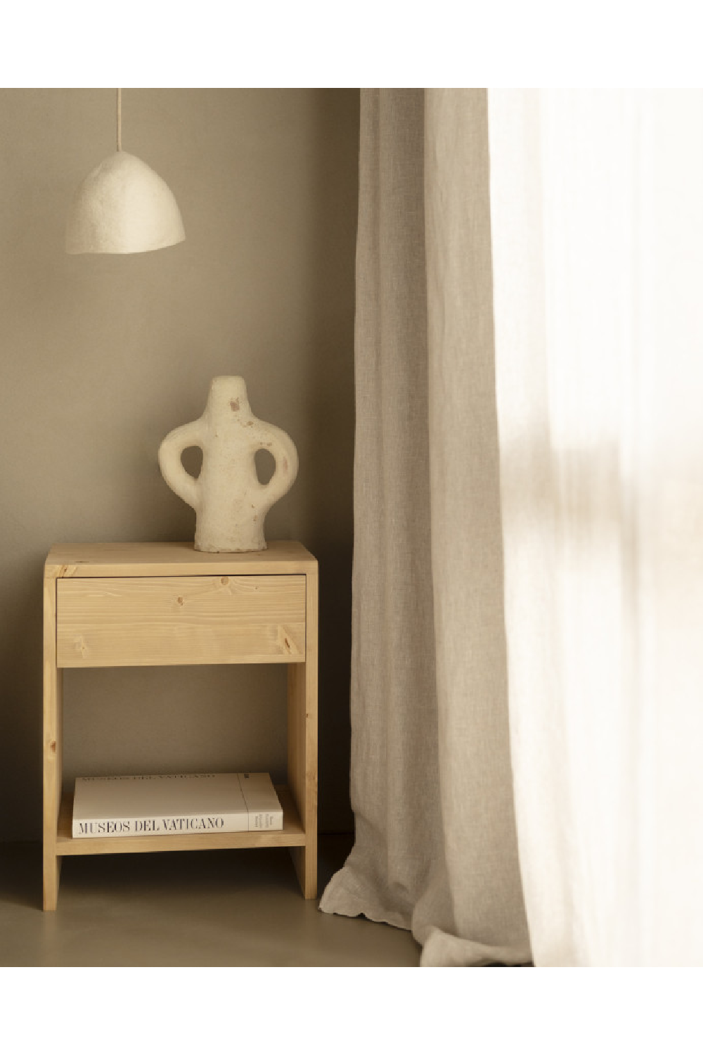 1-Drawer Wooden Bedside Table | Decowood Martina | Oroa.com