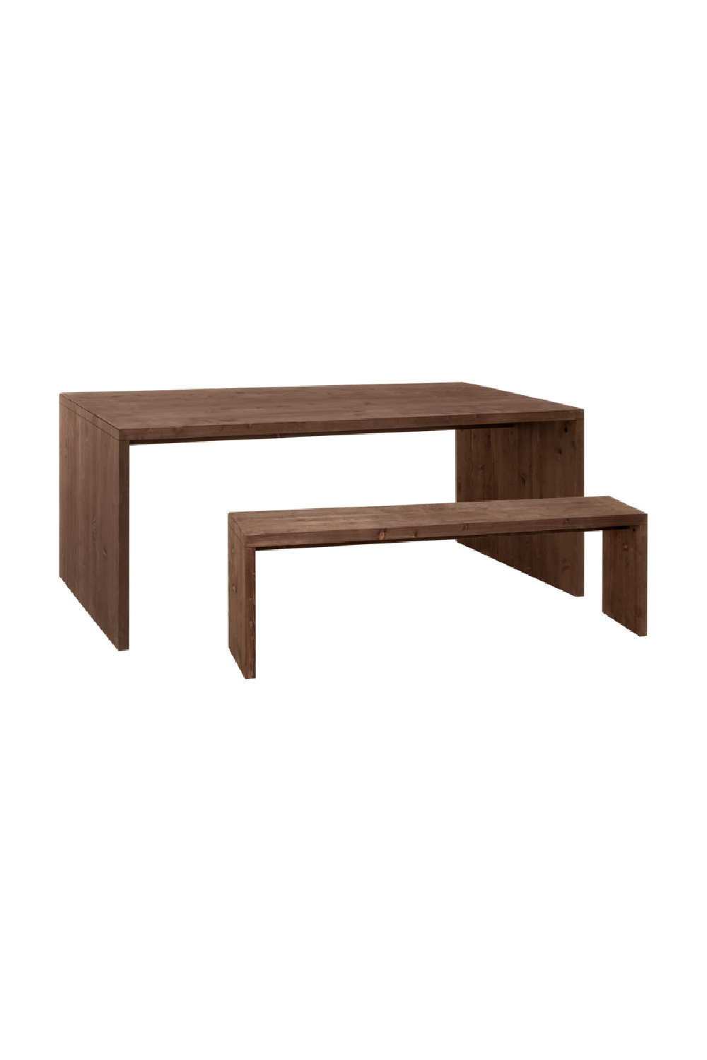 Angular Dining Table and Bench Set | Decowood Telva | Oroa.com