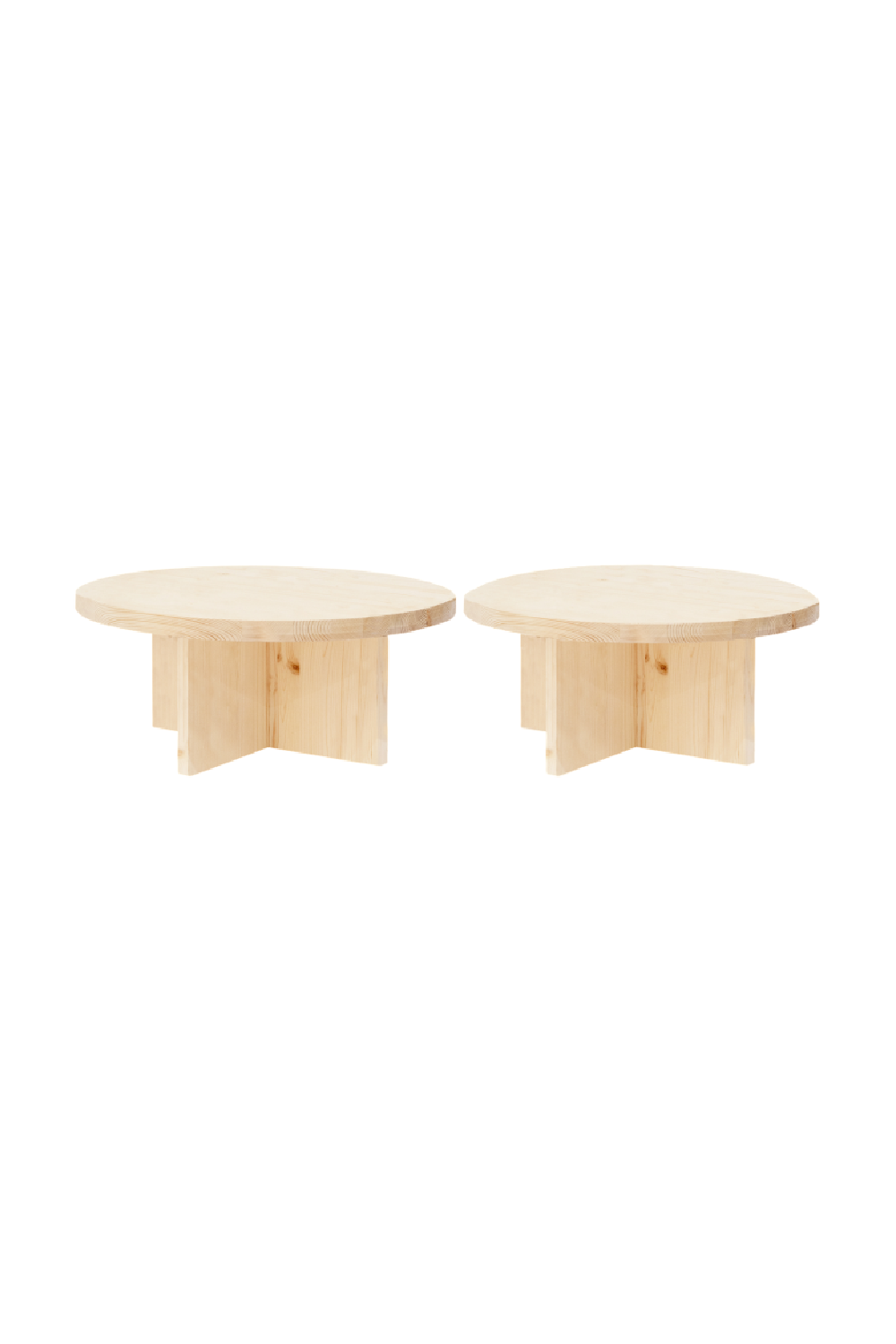 Crossed Base Wooden Coffee Tables (2) | Decowood Tokyo | Oroa.com