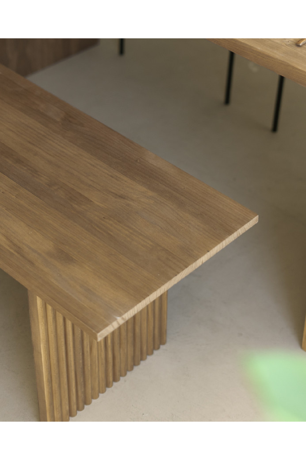 Fluted Wood Legs Bench | Decowood Bali | Oroa.com