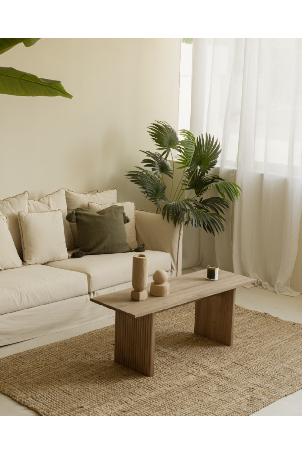 Fluted Legs Wooden Coffee Table | Decowood Bali | Oroa.com