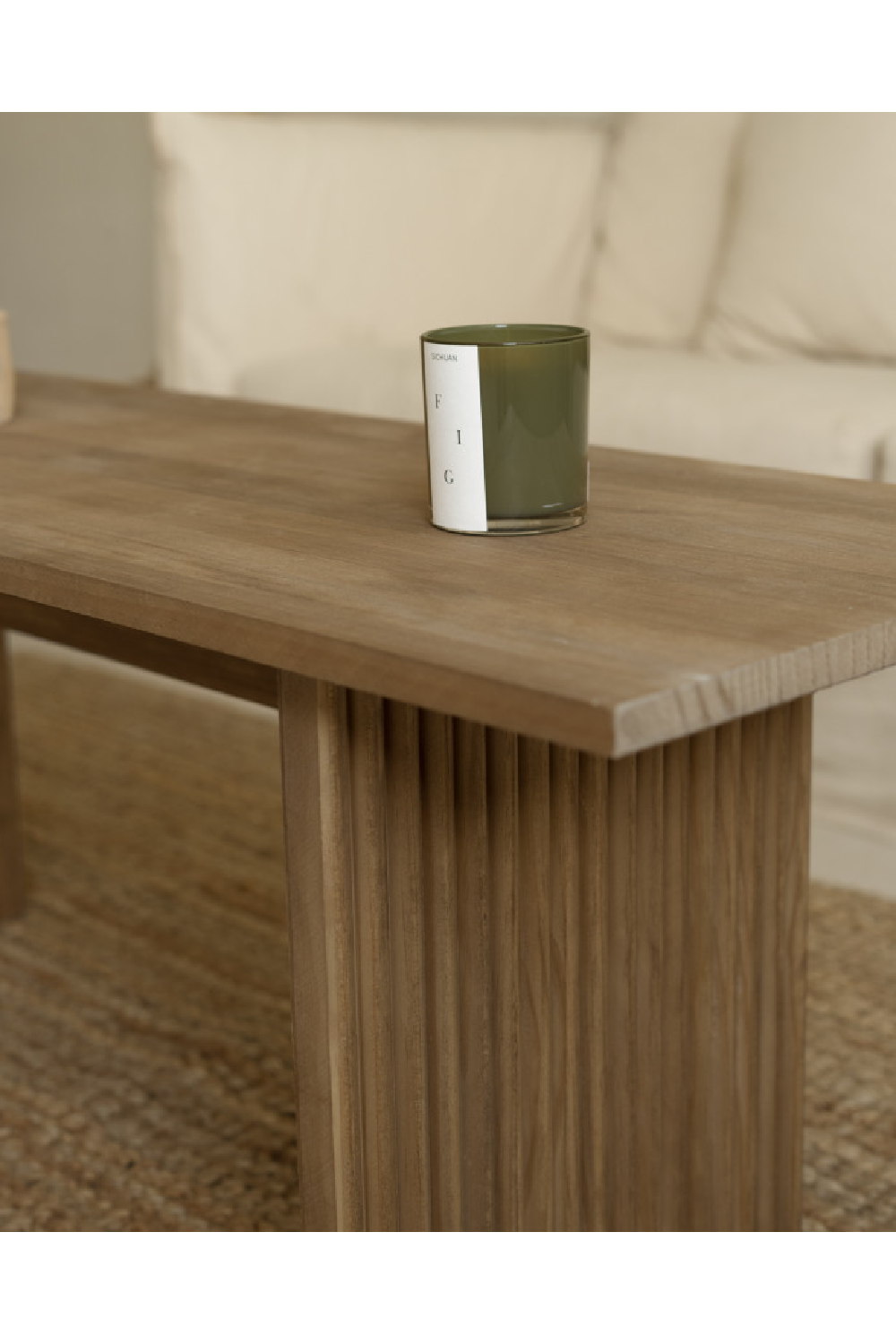 Fluted Legs Wooden Coffee Table | Decowood Bali | Oroa.com