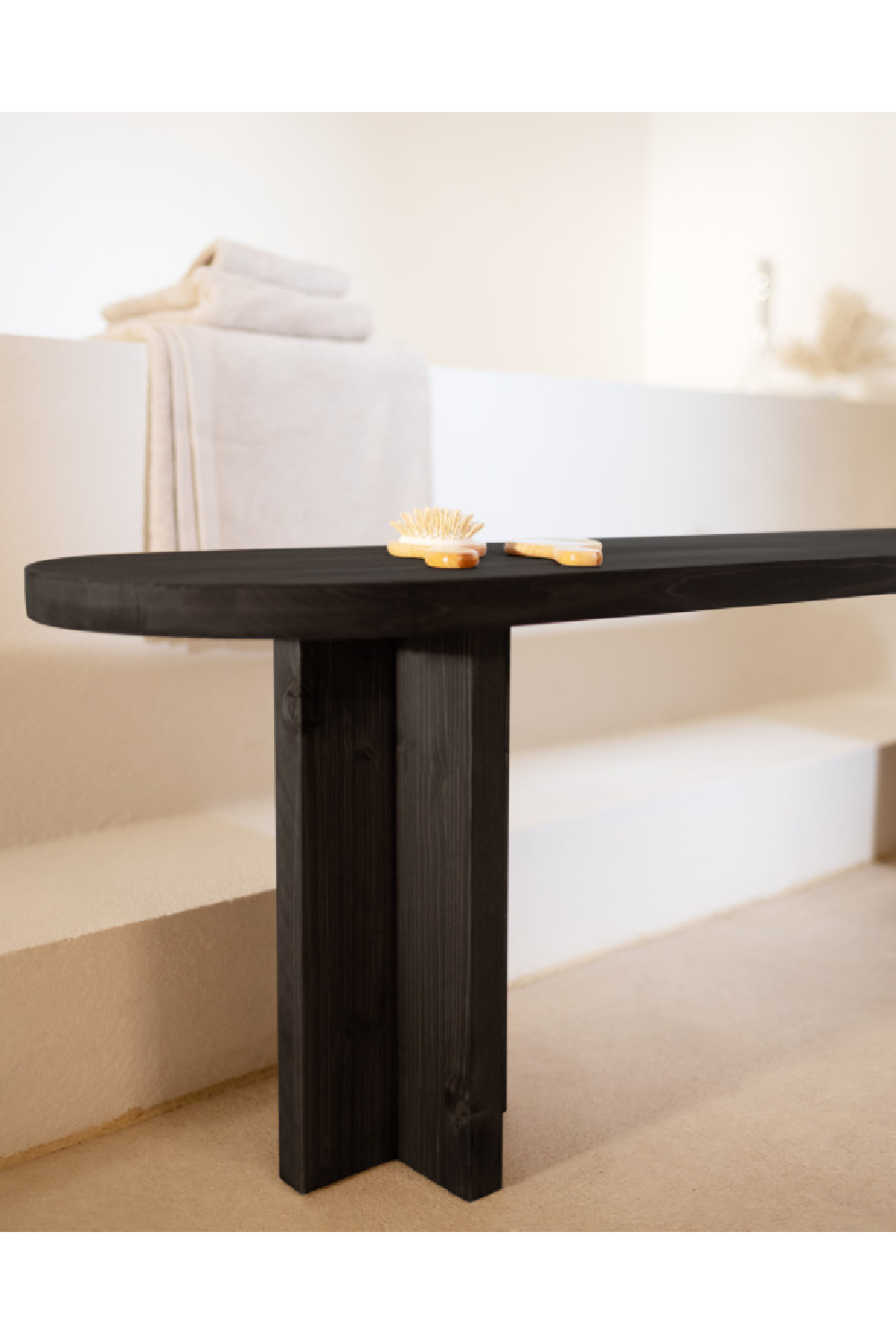 Oval Solid Wood Bench | Decowood Tokyo | Oroa.com