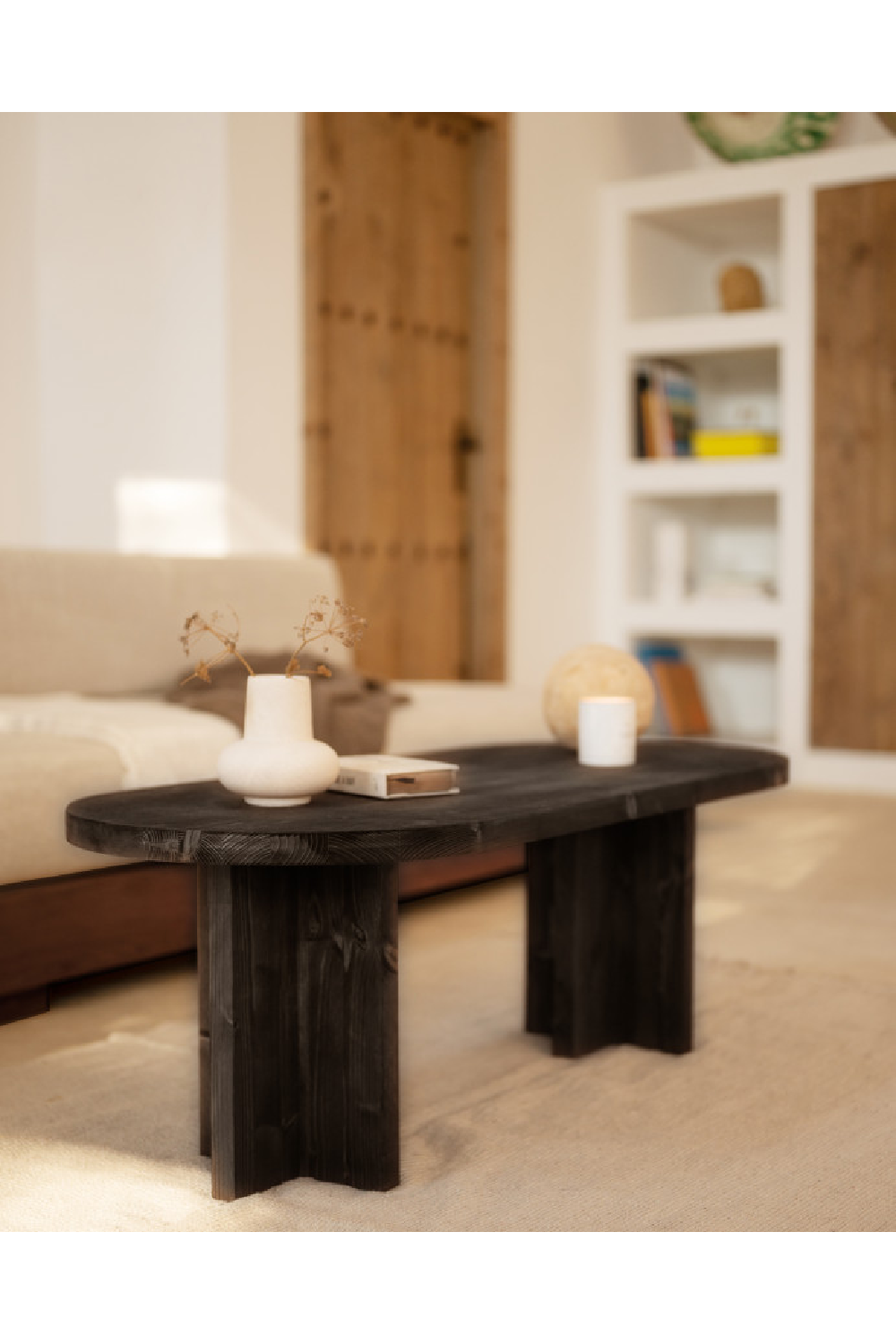 Japandi Oval Coffee Table | Decowood Tokyo | Oroa.com