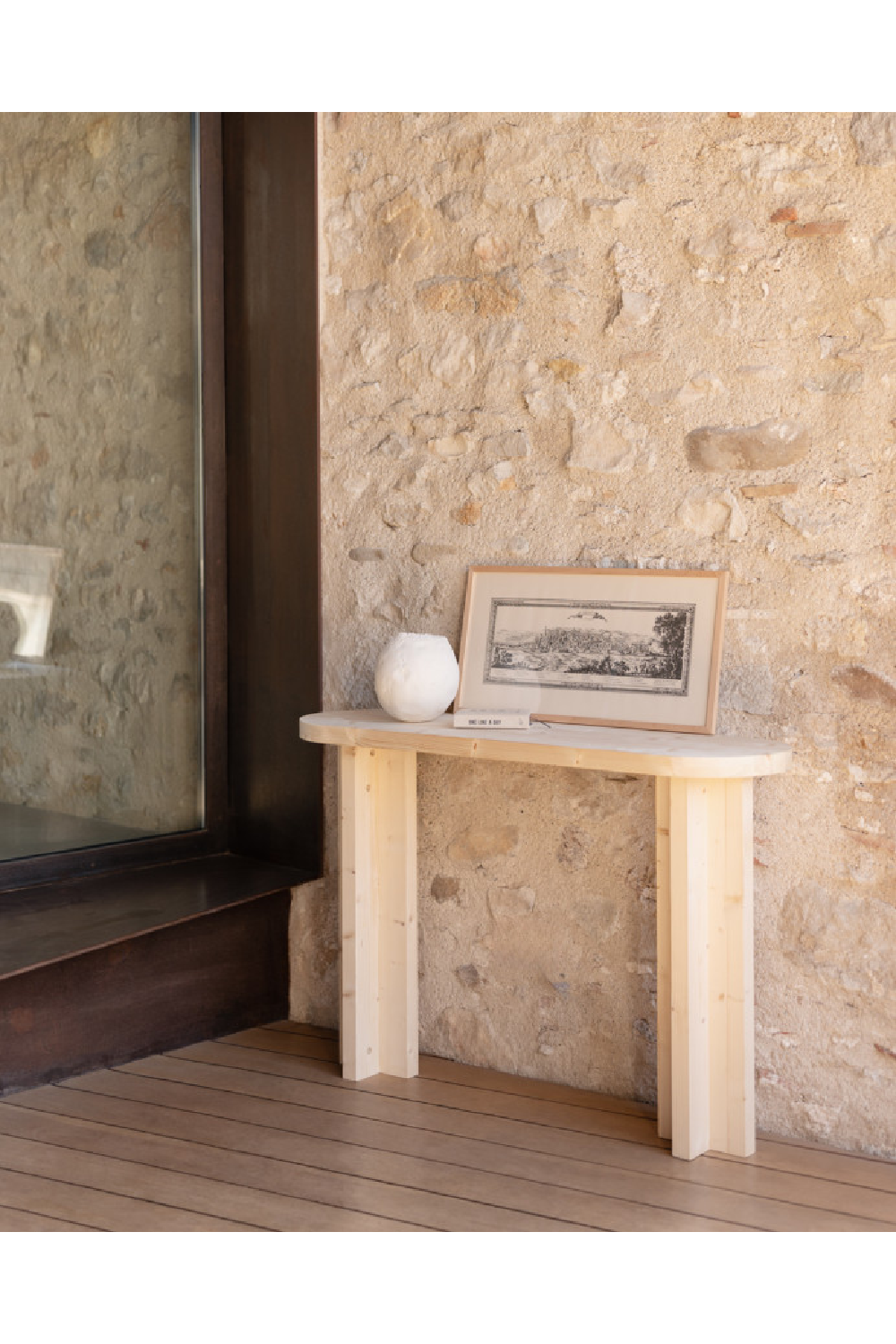 Japandi Oval Console Table | Decowood Tokyo | Oroa.com