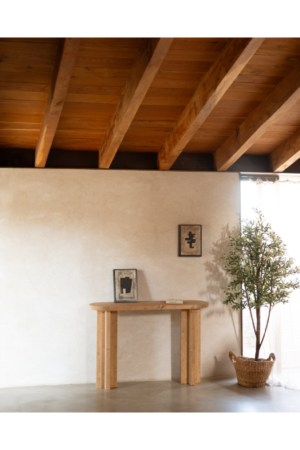 Japandi Oval Console Table | Decowood Tokyo | Oroa.com