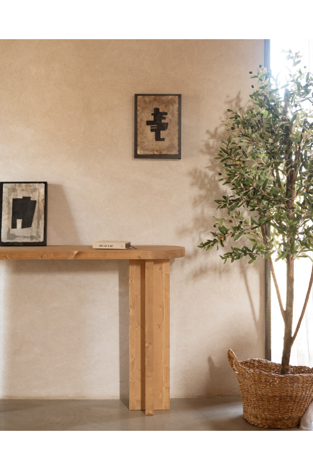 Japandi Oval Console Table | Decowood Tokyo | Oroa.com