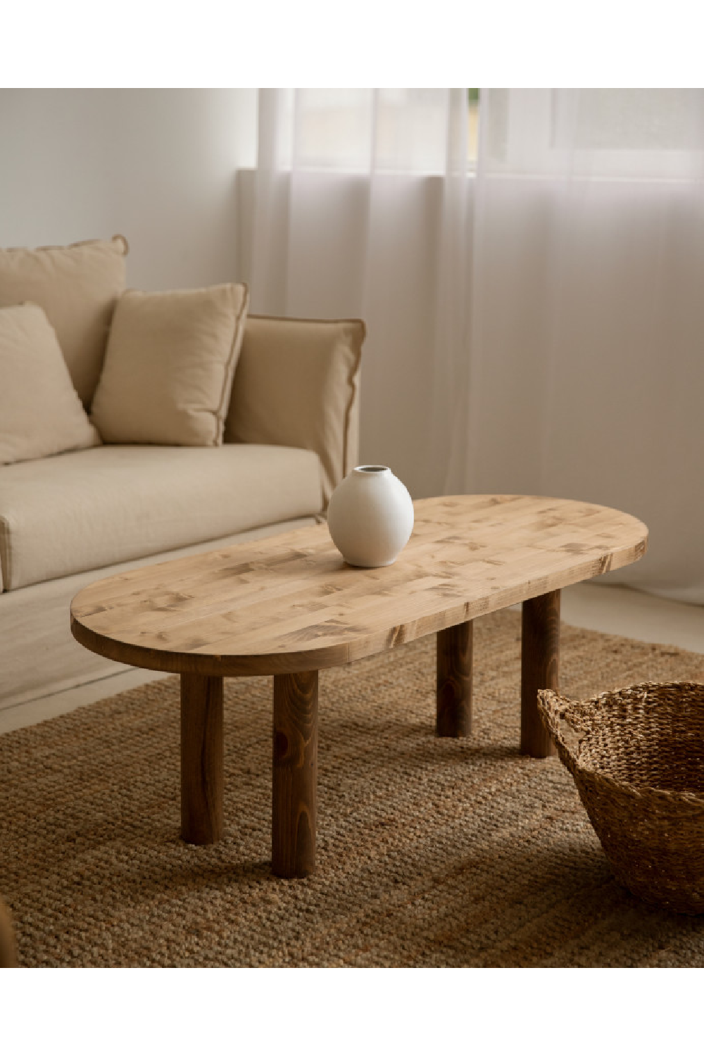 Tinted Wood Oval Coffee Table | Decowood Gina | Oroa.com