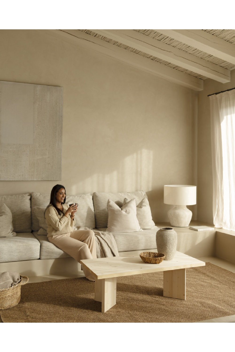 Rectangular Fir Wood Coffee Table | Decowood Kyoto | Oroa.com