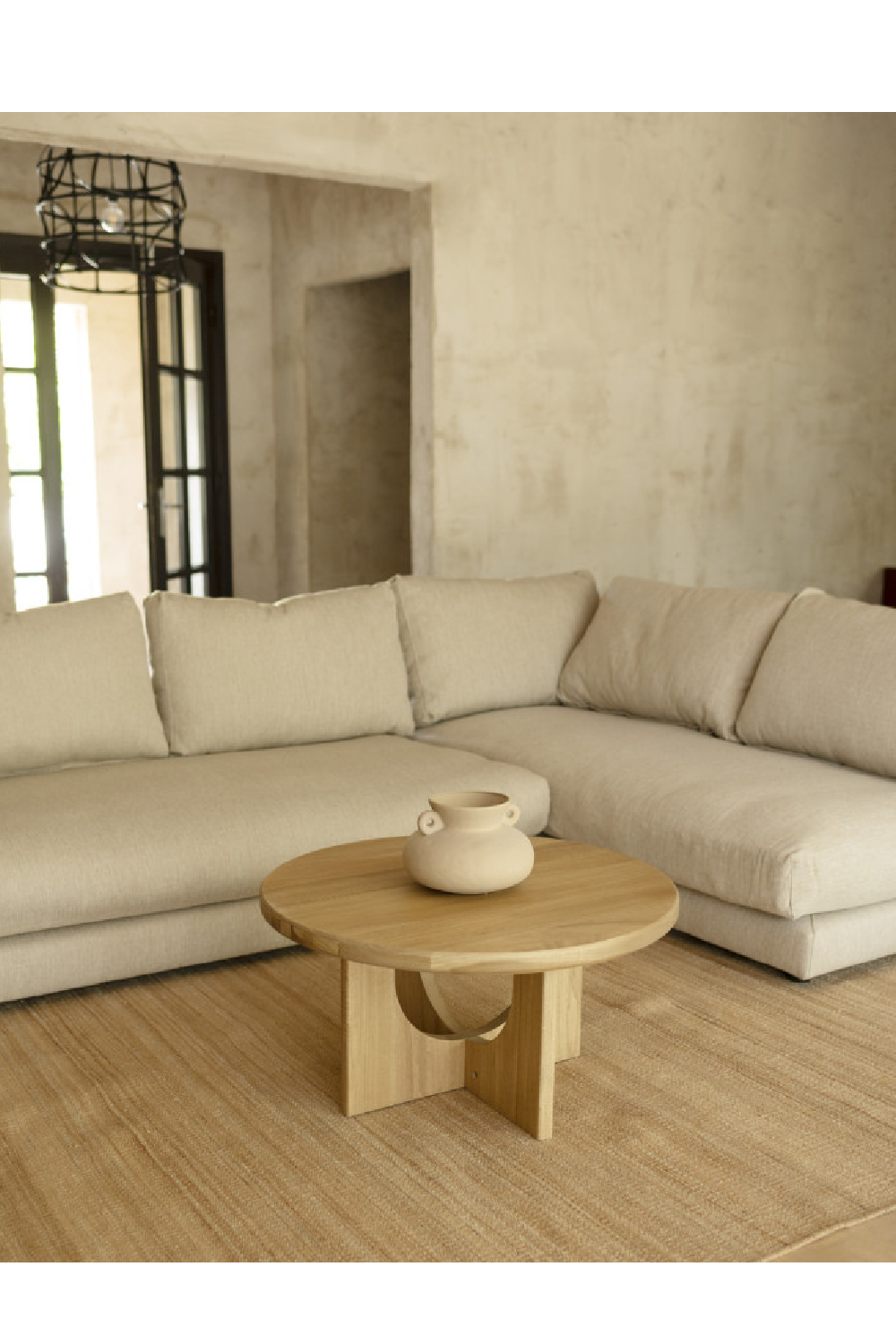 Round Microcement Coffee Table | Decowood Lua | Oroa.com