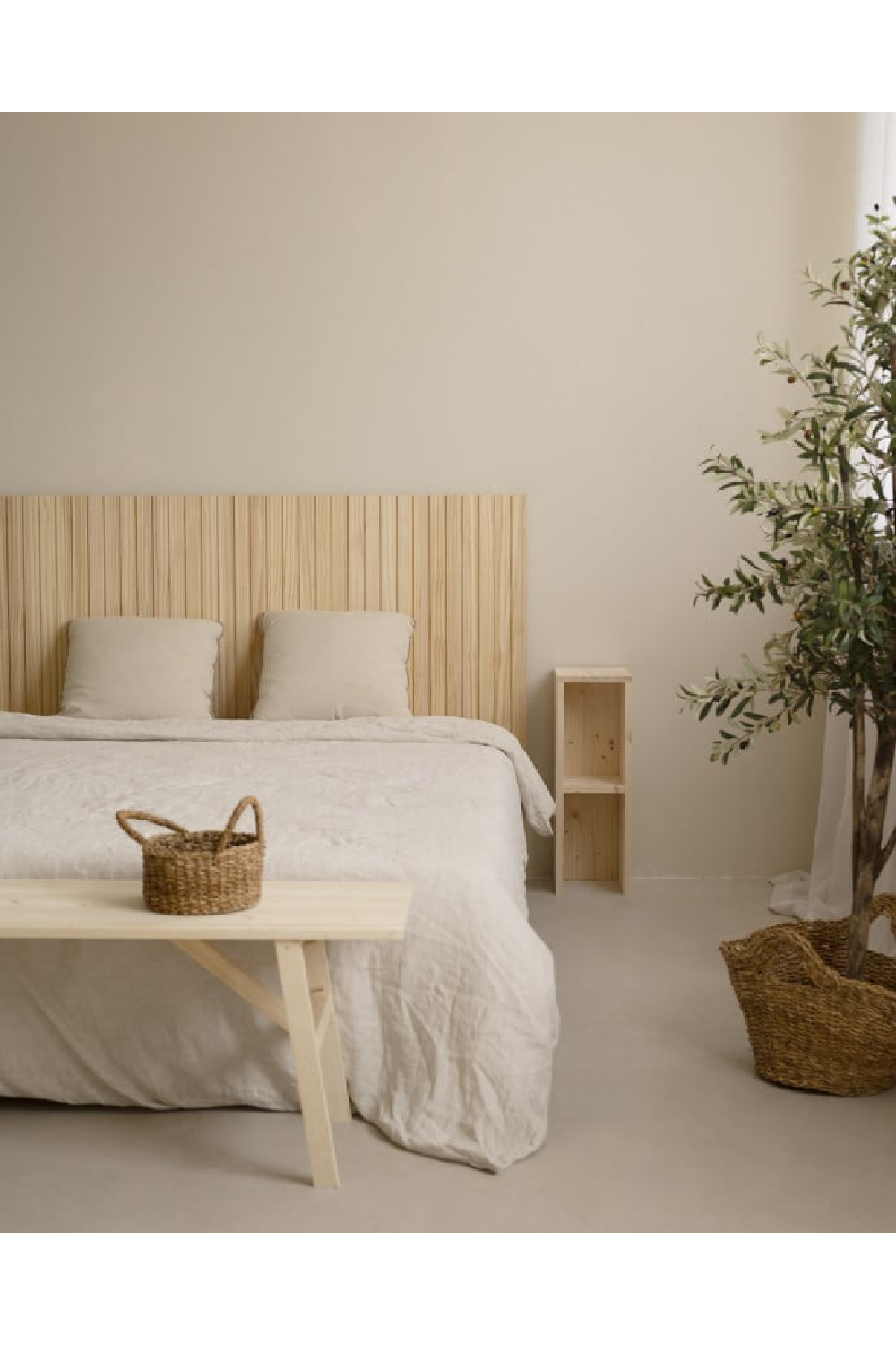 Pine Wood Grooved Headboard | Decowood Marta | Oroa.com