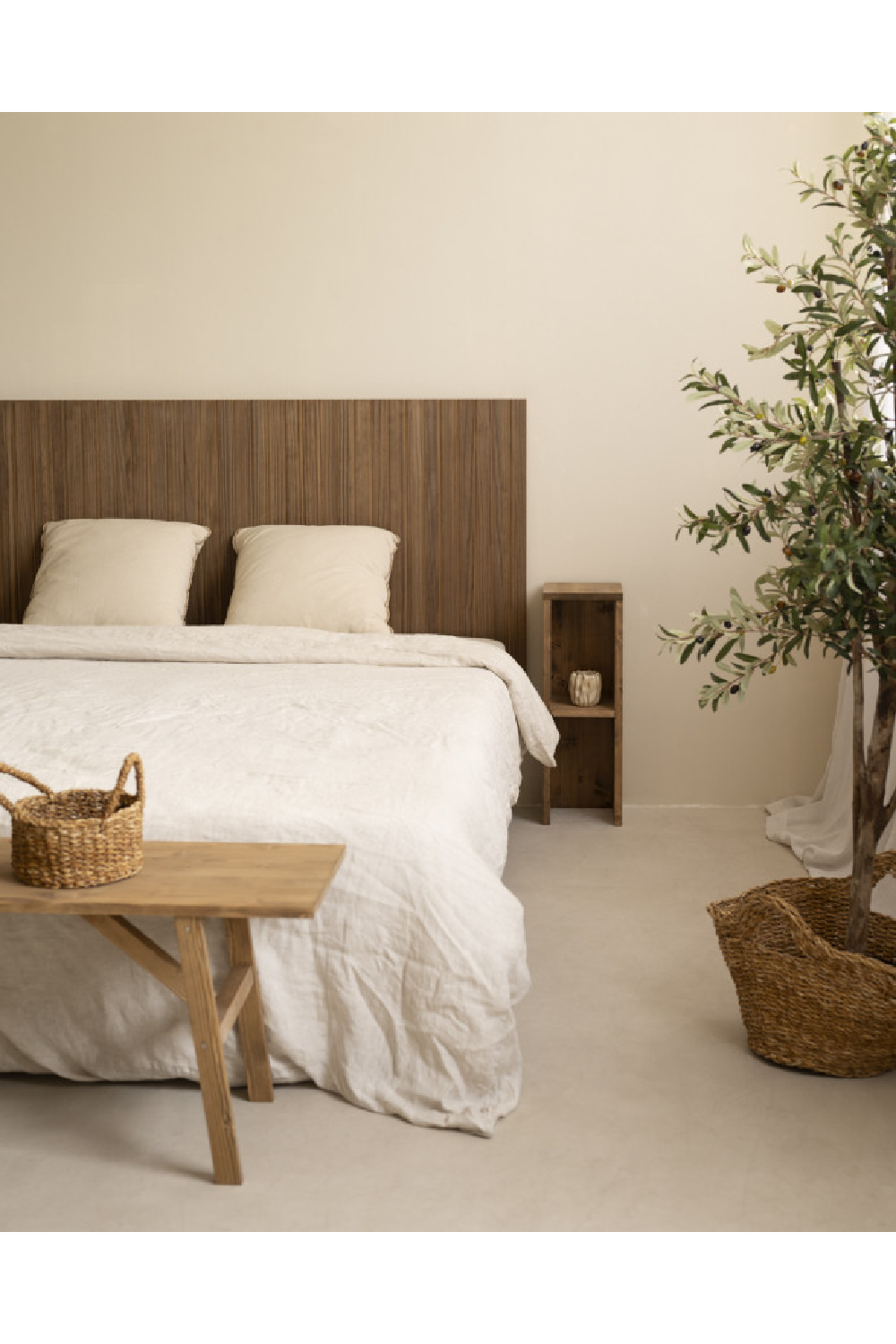 Pine Wood Grooved Headboard | Decowood Marta | Oroa.com