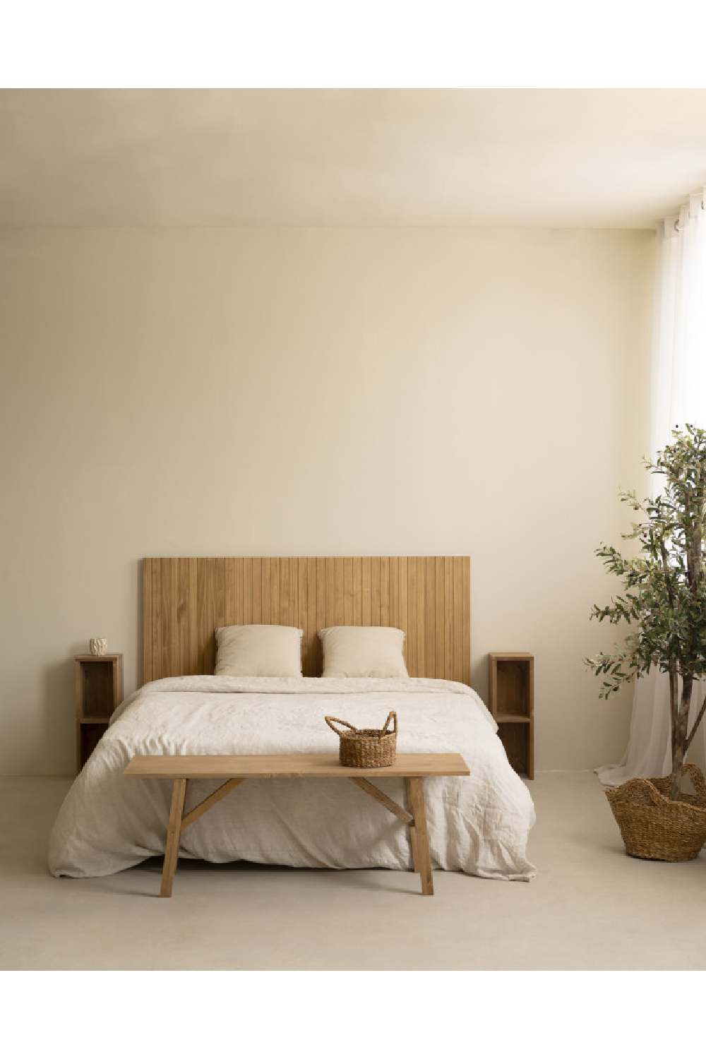 Pine Wood Grooved Headboard | Decowood Marta | Oroa.com