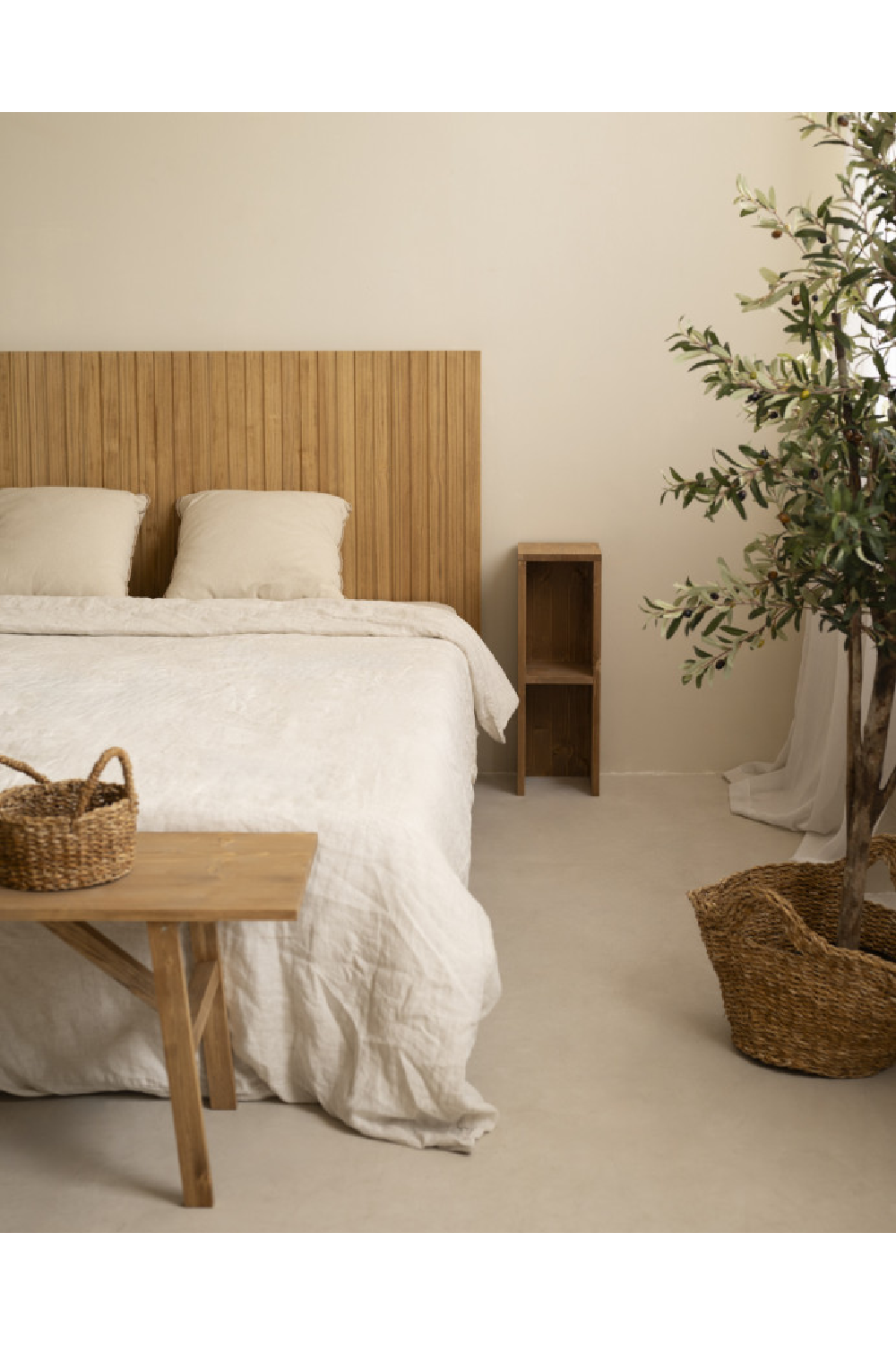 Pine Wood Grooved Headboard | Decowood Marta | Oroa.com