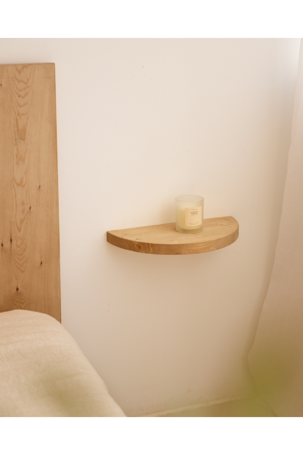 Semi-Circle Floating Bedside Tables (2) | Decowood Tokyo | Oroa.com