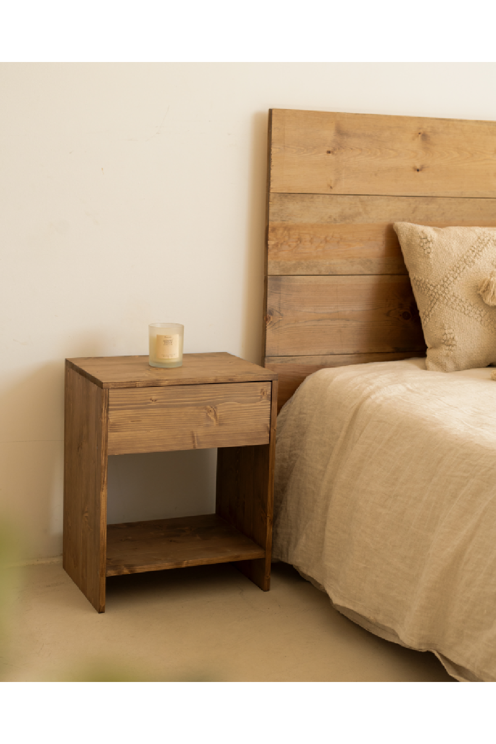 1-Drawer Wooden Bedside Tables (2) | Decowood Martina | Oroa.com