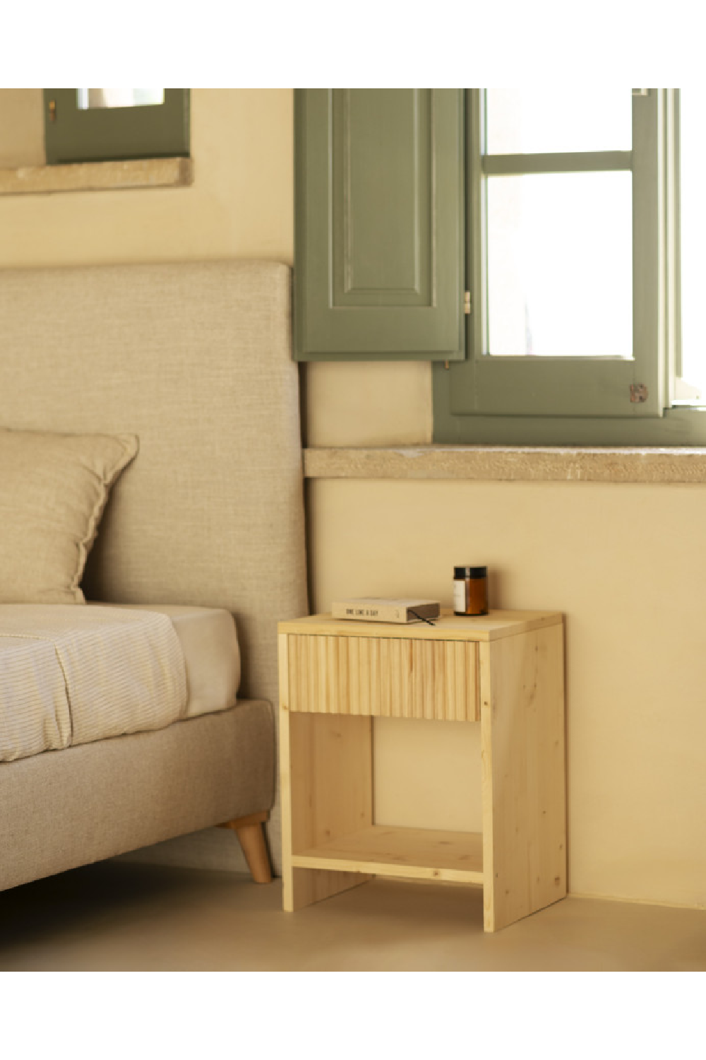 Fluted Drawer Bedside Table Set (2) | Decowood Bali | Oroa.com