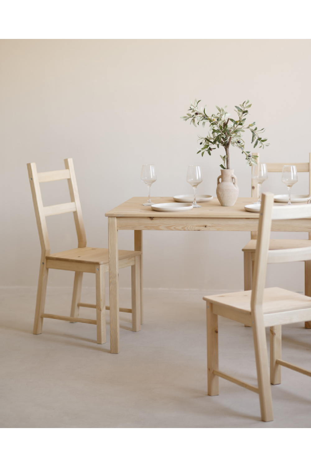 Pine Wood Dining Chair Set (2) | Decowood Lucia | Oroa.com