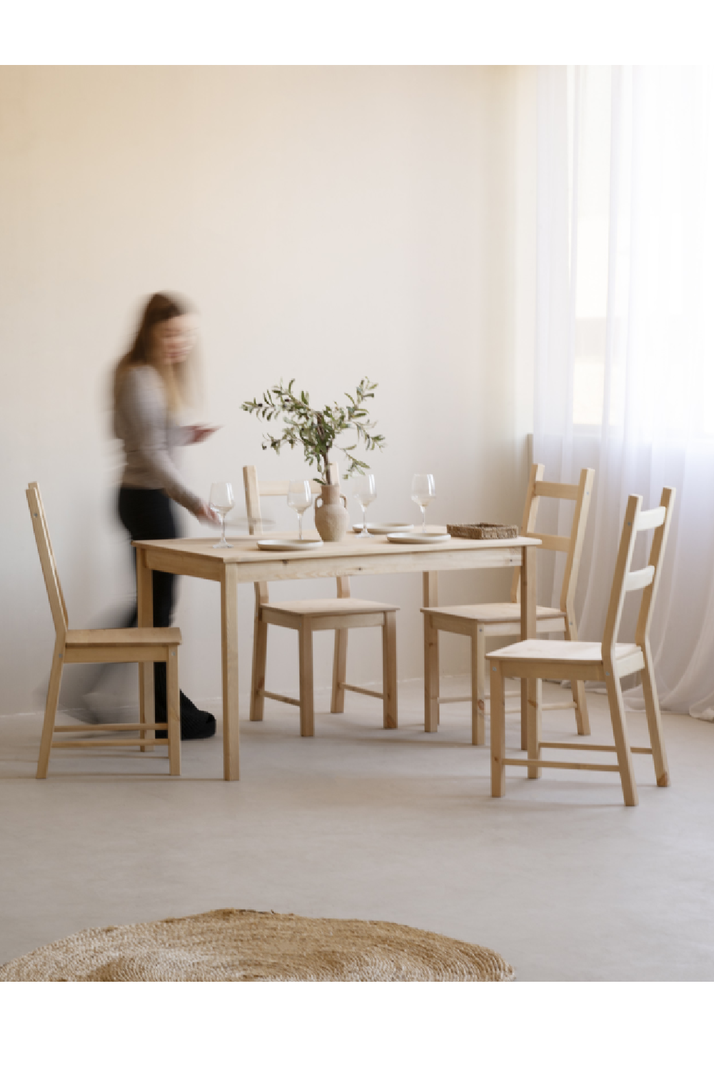 Pine Wood Dining Chair Set (2) | Decowood Lucia | Oroa.com